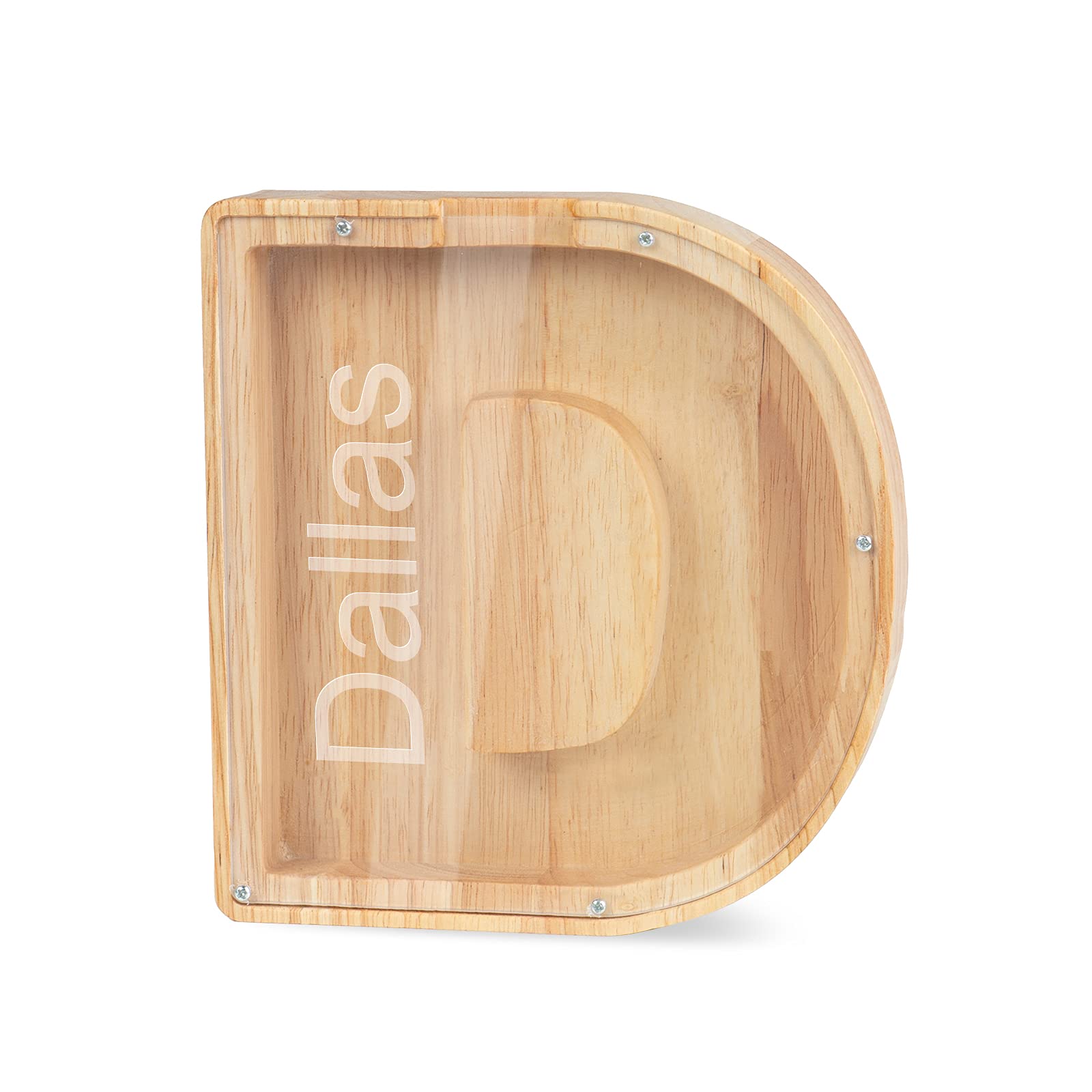 Personalized Wooden Letter Piggy Bank with Engraved Name - Large Capacity Money Saving Jar & Coin Box for Kids, Toddlers, Boys & Girls | Perfect Baby Shower Gift, Birthday Present & Financial Education Tool for Children
