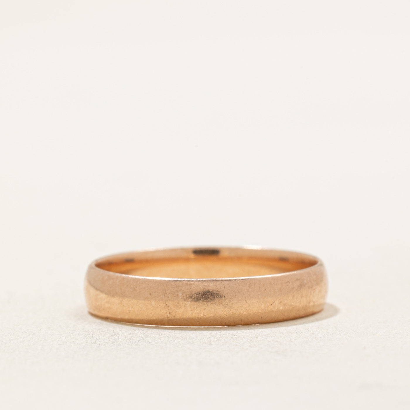 Vintage 1989 Soviet Hallmarked 14k Rose Gold Wedding Band - 4.00mm Width - Size 9 - Perfect for Anniversary Gifts, Vintage Jewelry Collectors & Unique Wedding Rings