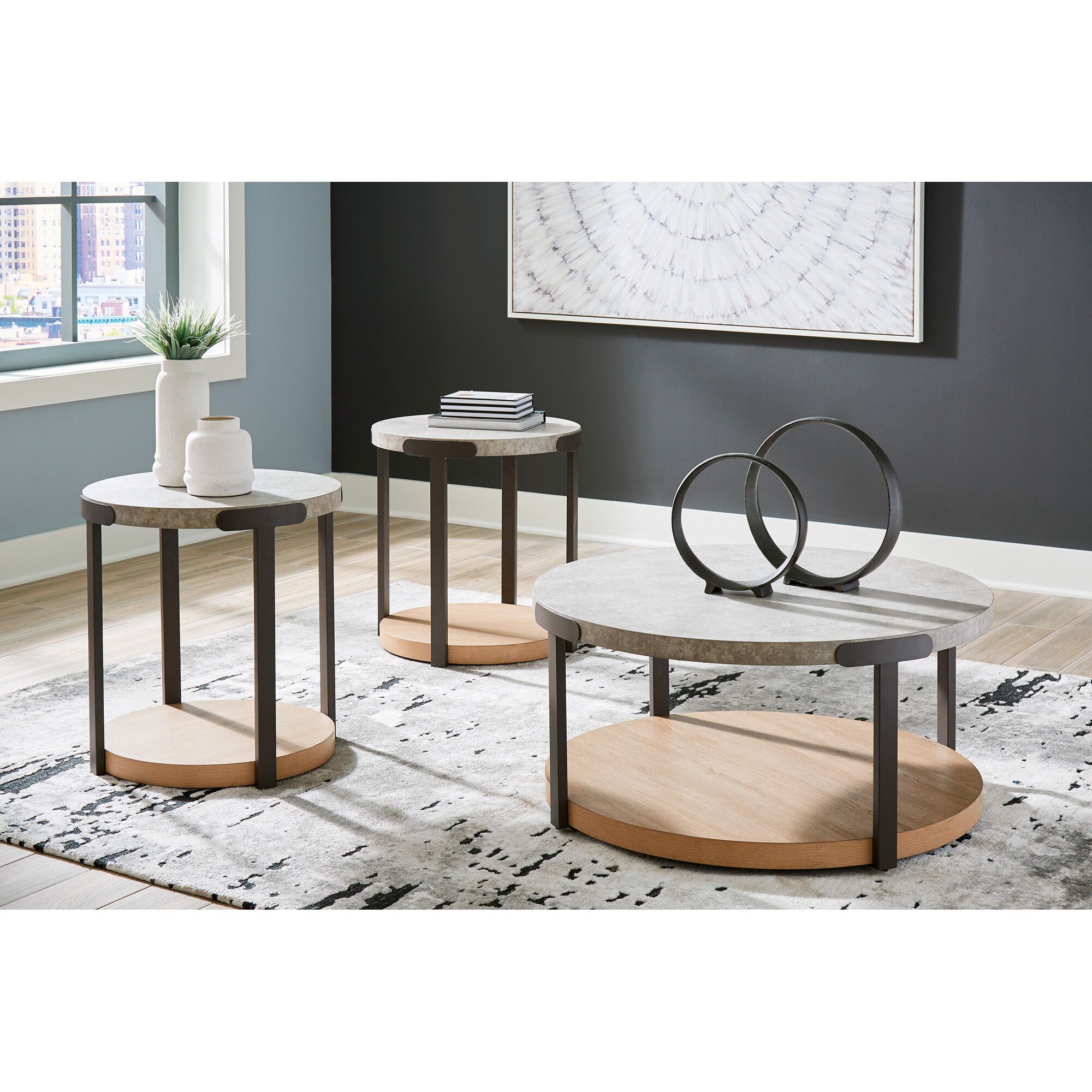 Darthurst Set of 3 Modern End Tables - Wooden Nesting Coffee Tables for Living Room, Bedroom & Office - Perfect for Small Spaces and Home Decor
