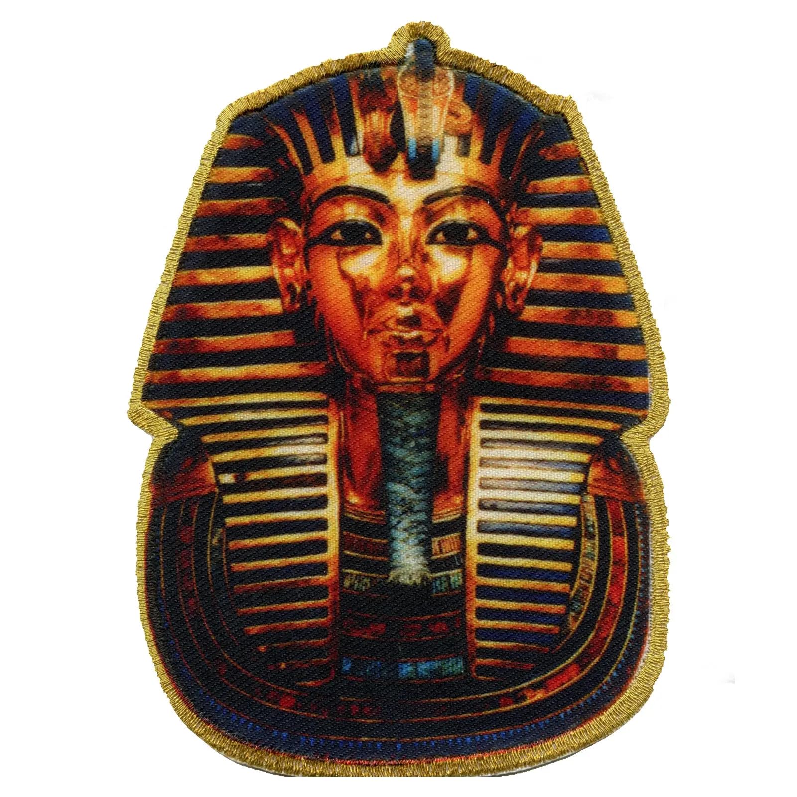 King Tut Tutankhamun Egyptian Pharaoh Patch - Embroidered Iron On Applique for Jackets, Hats & Bags - Ancient Egypt Costume Accessory for Halloween & Cosplay