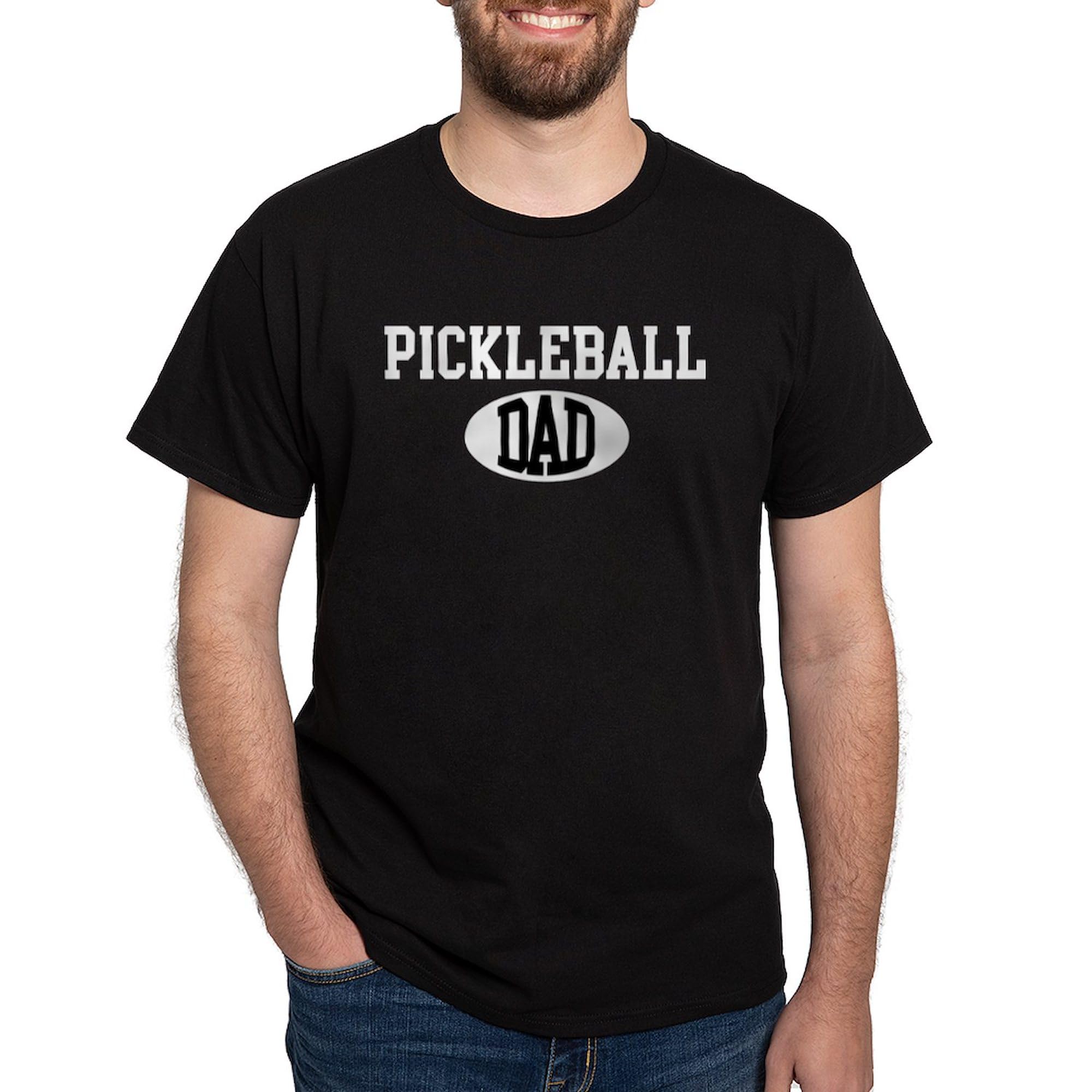Pickleball Dad Dark T-Shirt for Men - 100% Cotton Classic Graphic Tee | Perfect for Pickleball Games, Father's Day Gifts & Casual Wear