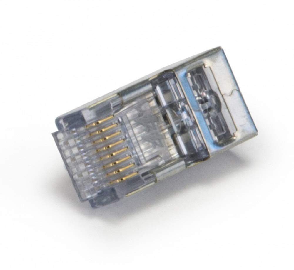Platinum Tools Ezex44 Shielded RJ45 Connector - 50 Pack with Internal Ground & Accessory Jar (202050J) - Perfect for Network Installations & Data Center Wiring