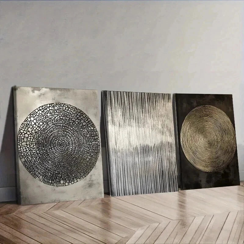 3-Piece Wall Art Set with Three Unique Textures - Framed Canvas 50x70cm (20x28in) - High Quality Print - 100% Australian Made - Ready to Hang - Perfect for Living Room, Bedroom & Office Decor