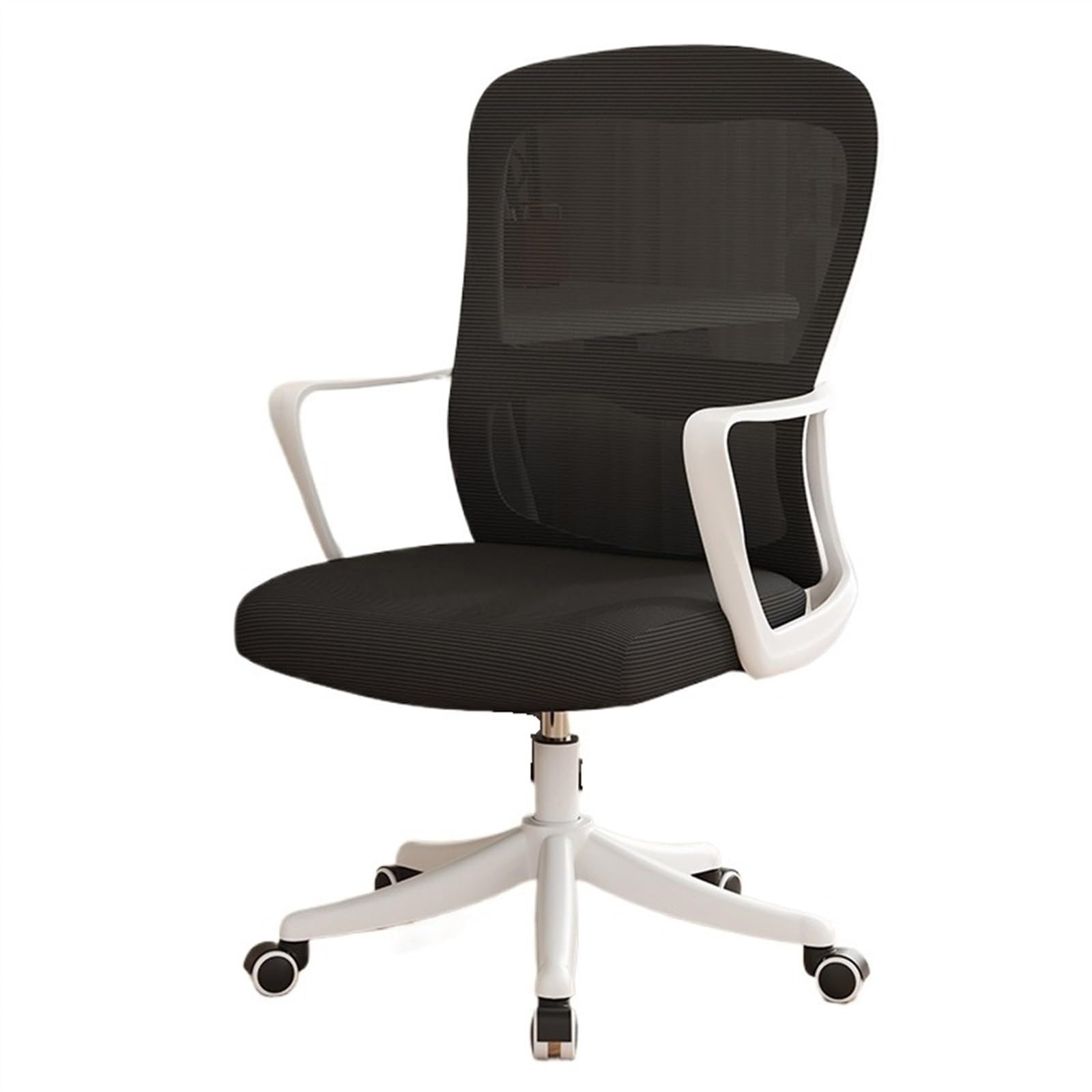 Ergonomic Office Chair with Lumbar Support - Adjustable Mesh Back Executive Desk Chair for Home & Office Use - Comfortable Computer Chair with Fixed Armrests (White) - Perfect for Long Work Hours, Gaming & Study Sessions