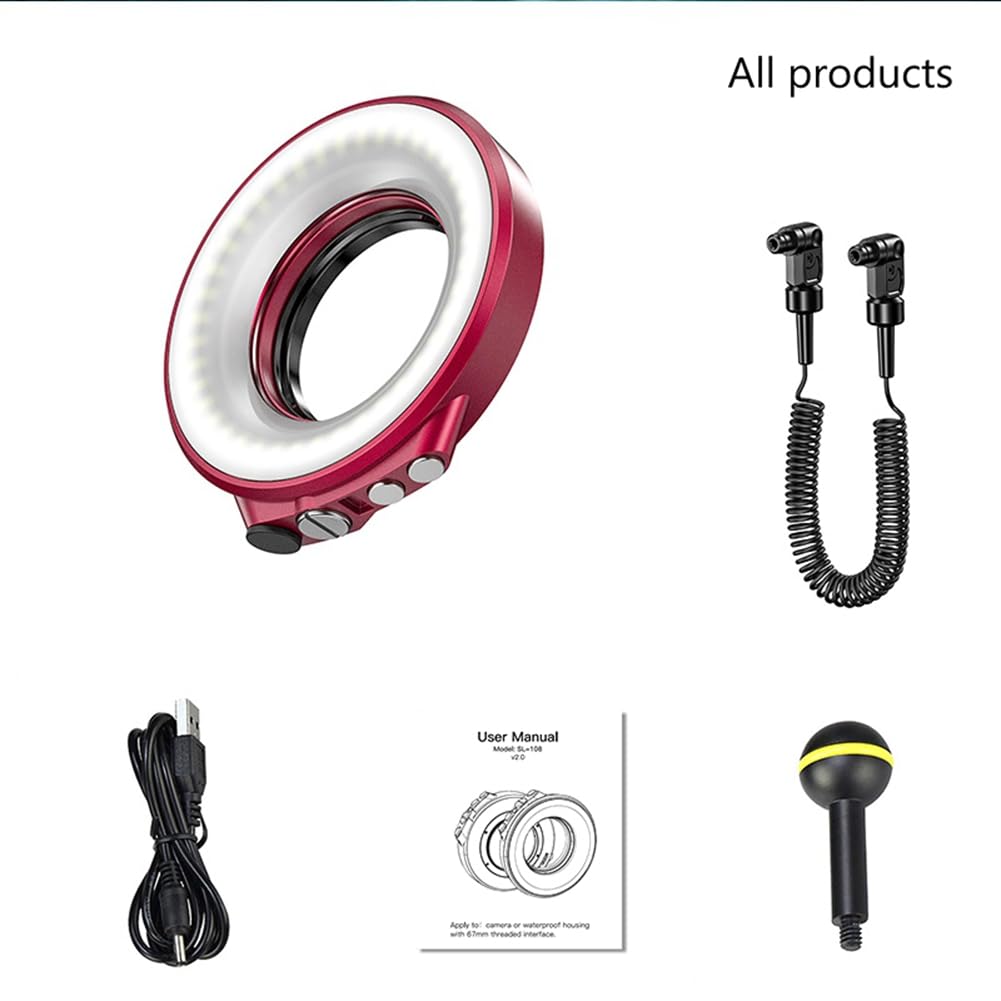 Casstad Photography RGB Ring Light - 1200LM Waterproof LED Fill Light for Live Streaming, Diving & Studio Background Lighting - Perfect for YouTube, TikTok & Underwater Photography