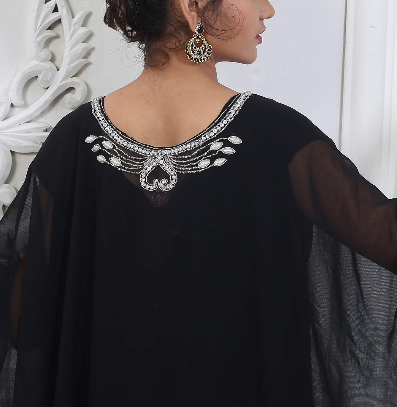 KoC Women's Farasha Kaftan - Long Maxi Dress Kimono Summer Beach Cover Up Free Size - Perfect for Beach Vacations, Pool Parties & Boho Chic Outfits