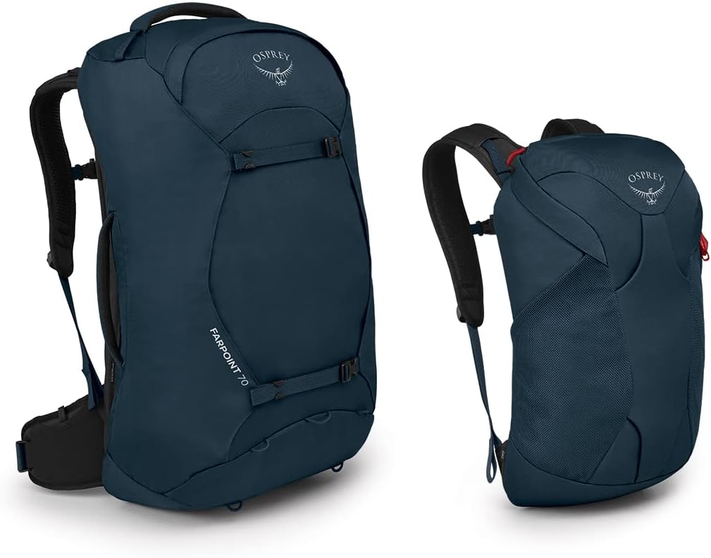 Osprey Farpoint 70L Travel Backpack - Lightweight Hiking Backpack for Men & Women - Perfect for Camping, Backpacking & International Travel