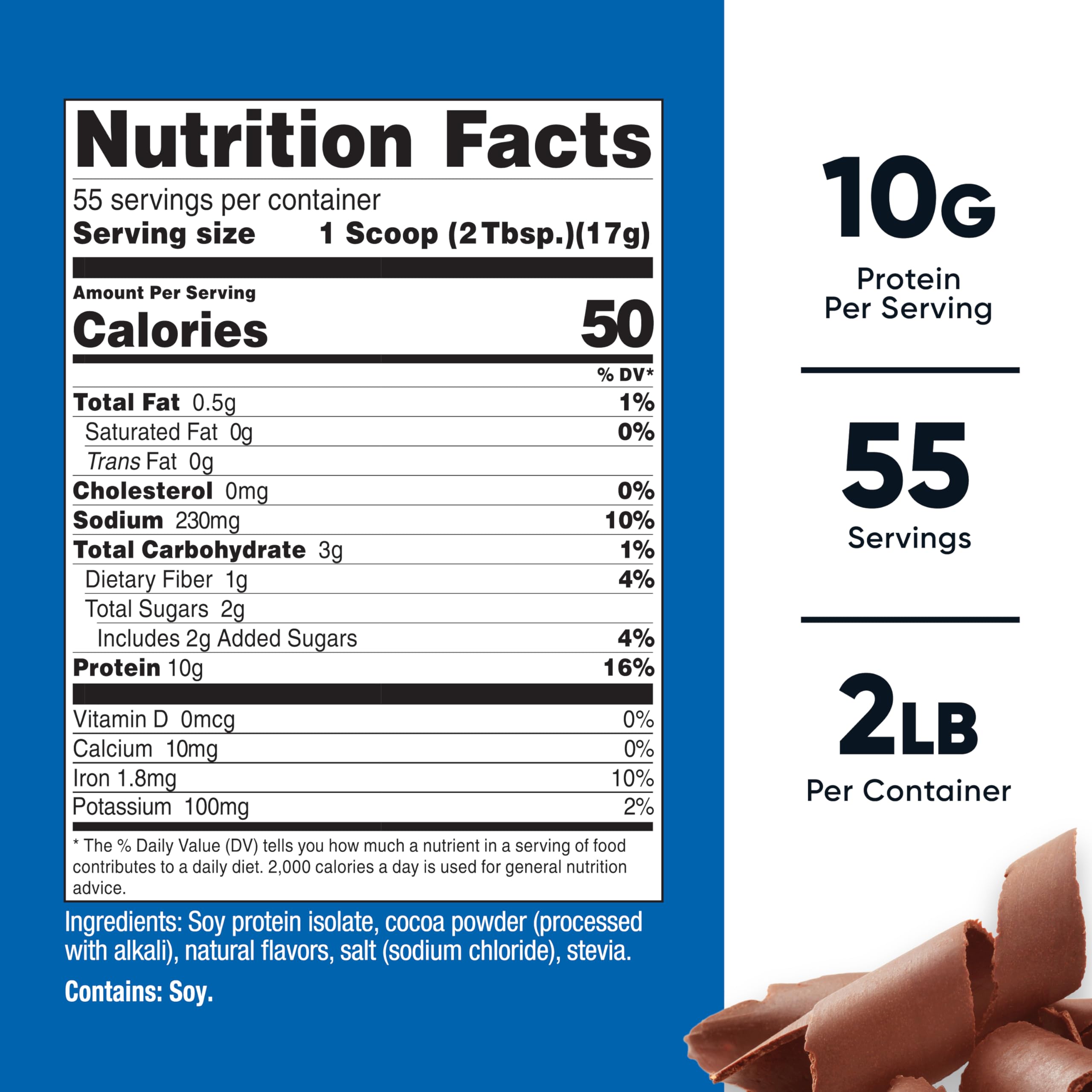 Nutricost Soy Protein Isolate Powder - 2LB Milk Chocolate Flavor | 10g Protein Per Serving | Vegan, Non-GMO, Gluten Free Protein Powder for Smoothies, Baking & Post-Workout Recovery