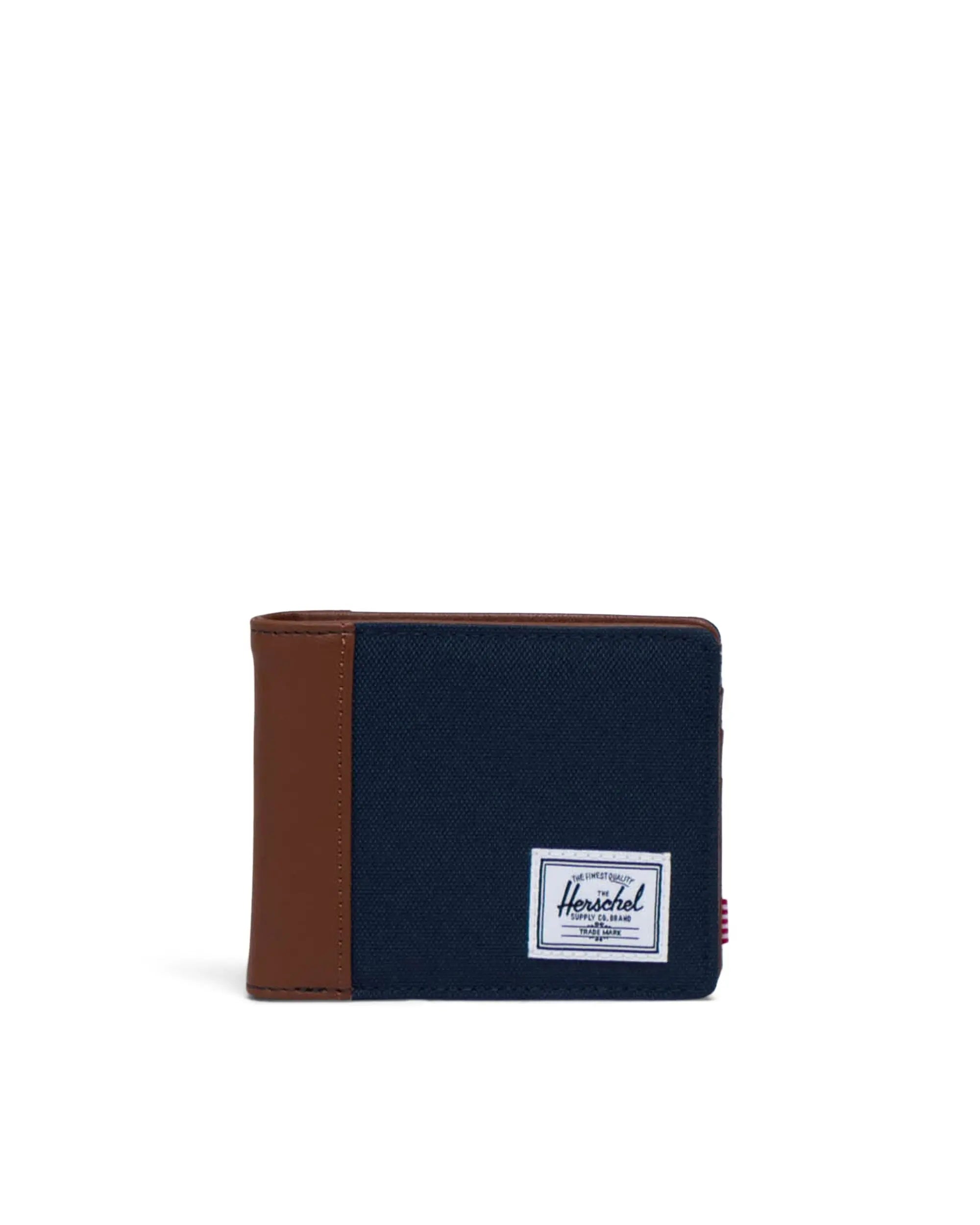 Herschel Hank Wallet for Men - Slim RFID Blocking Bifold Wallet in Navy/Tan - Perfect for Travel, Business & Everyday Use