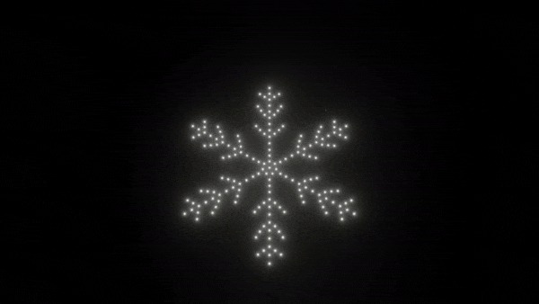 200 Drones for Stunning Snowflake Animation Light Show – Perfect for Christmas, Weddings, and Outdoor Events
