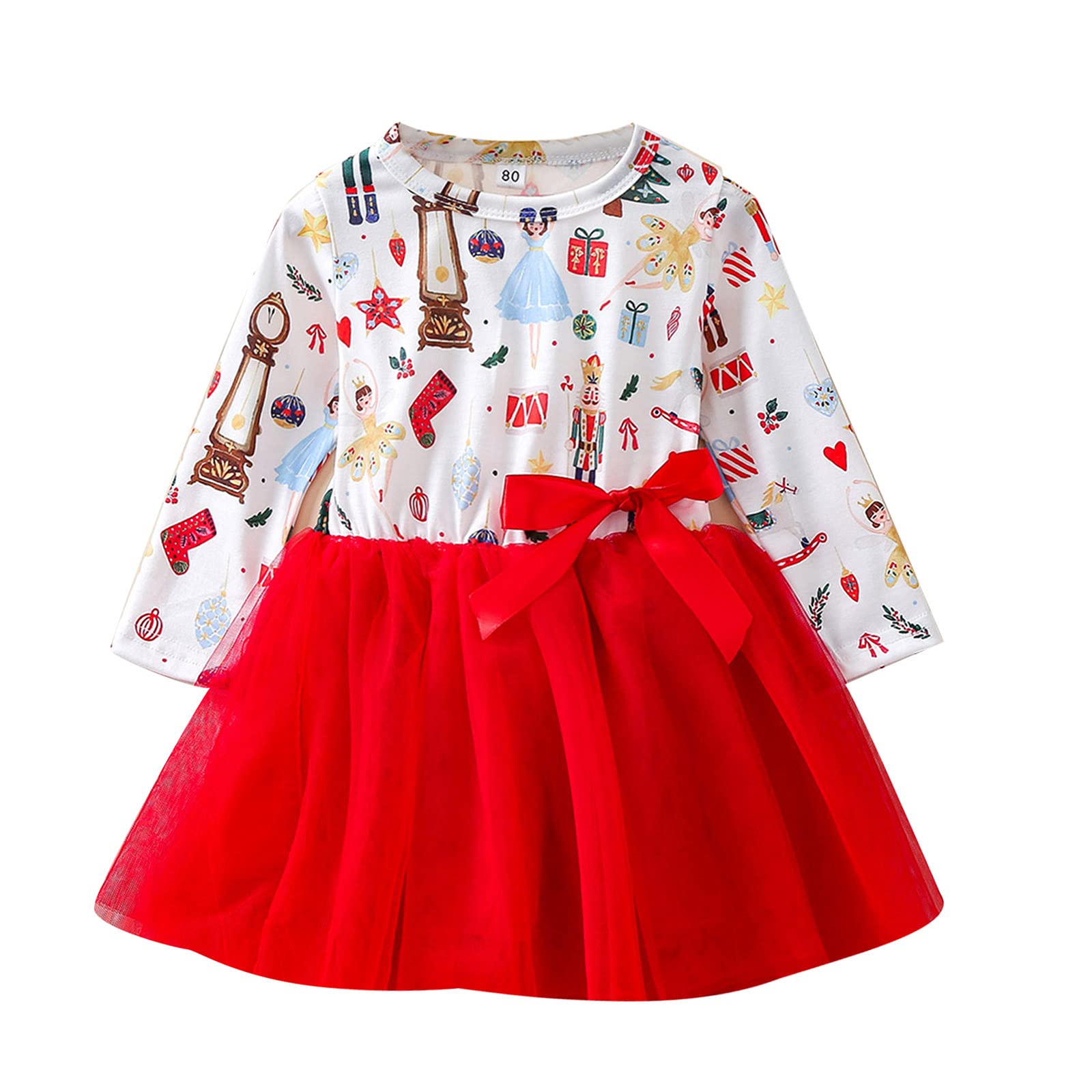 Easter Outfits for Toddler Girls - Christmas Print Patchwork Tulle Princess Dress for Baby & Kids | Perfect for Holiday Parties, Photo Shoots & Special Occasions