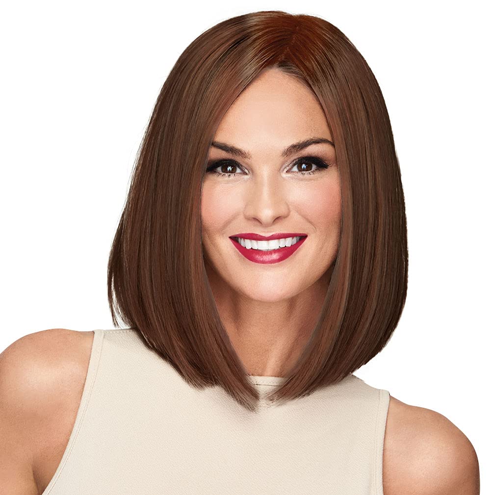 Current Events Long Textured Bob Wig - Average Size Cap (RL33/35) in Deepest Ruby | Natural-Looking Synthetic Hairpiece for Women | Perfect for Cosplay, Daily Wear & Special Occasions