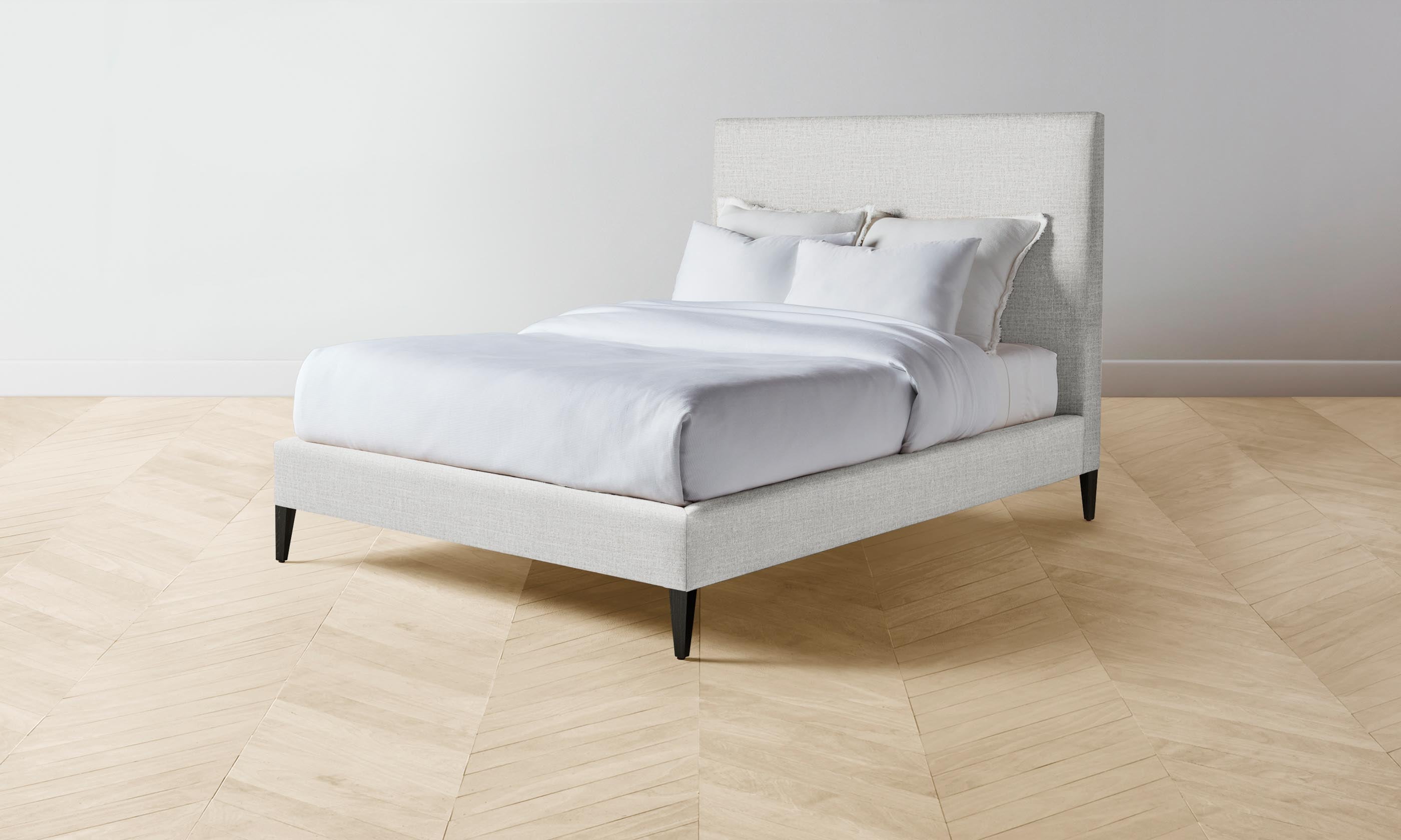 Essex Bed - Premium Woven Chenille Steel Frame Queen Size Bed for Modern Bedroom | Durable & Stylish Home Furniture for Master Bedroom, Guest Room