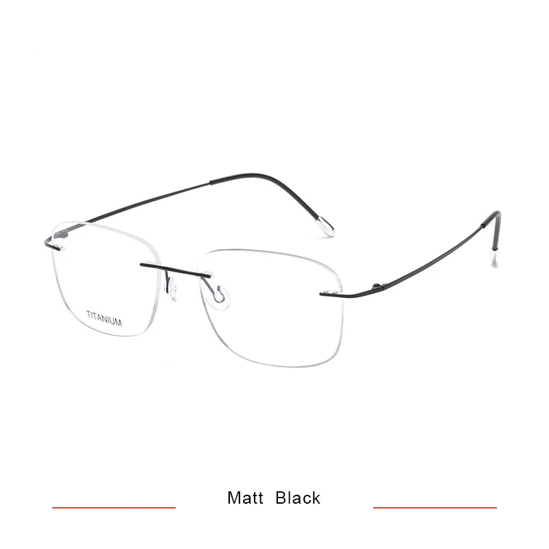 Brightzone Unisex Rimless Oval Square Titanium Eyeglasses 71610 - Lightweight Durable Frame for Reading, Work & Fashion | Blue Light Blocking Glasses for Computer Use & Daily Wear