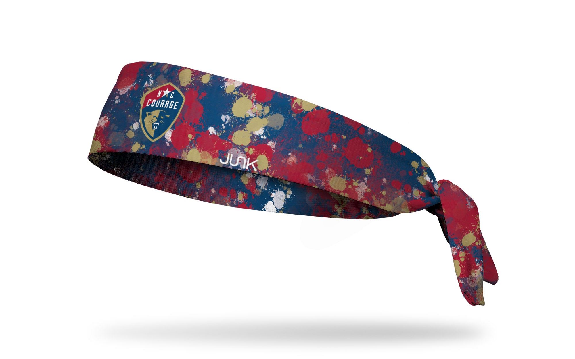 North Carolina Courage Splatter Flex Tie Headband - Adjustable Sports Headband for Women & Girls - Perfect for Running, Yoga, Workouts & Team Spirit