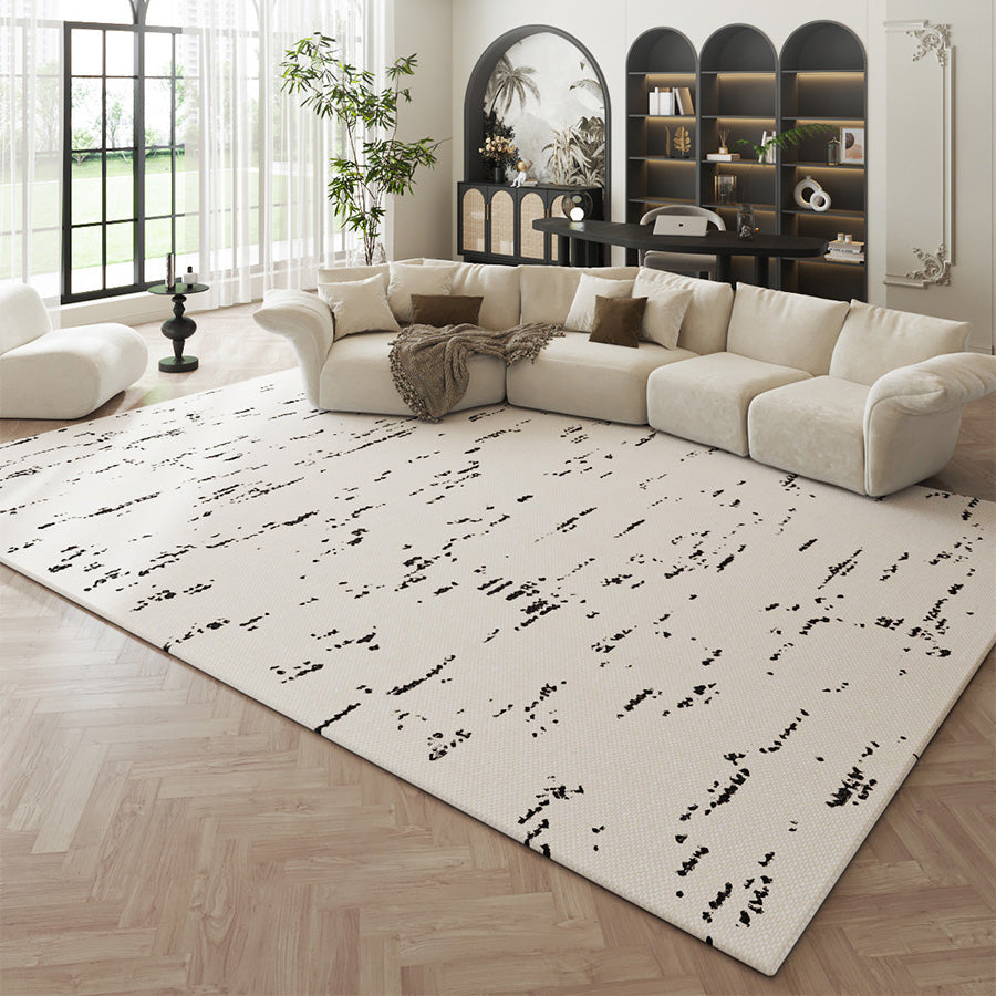 Black and White Stas Net Rug - Modern Sophisticated Handwoven Area Rug for Living Room, Bedroom, or Office Decor - Perfect for Boho, Scandinavian & Contemporary Home Styles