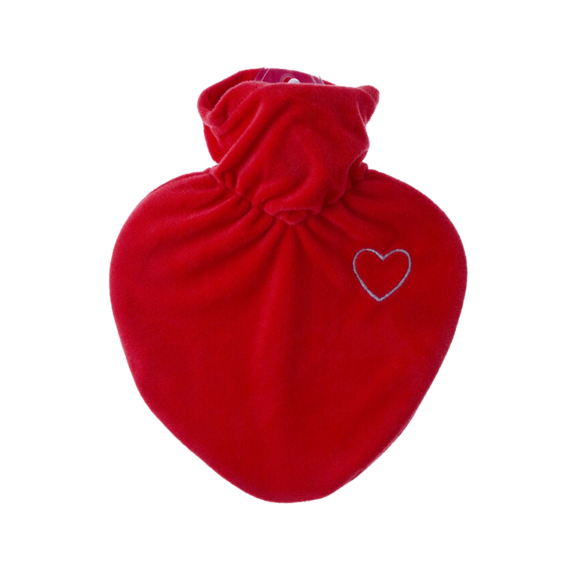 1 Liter Heart Shaped Hot Water Bottle with Soft Velvet Cover - Rubber-Free Design for Pain Relief, Warmth & Comfort - Perfect for Period Cramps, Cold Nights & Relaxation