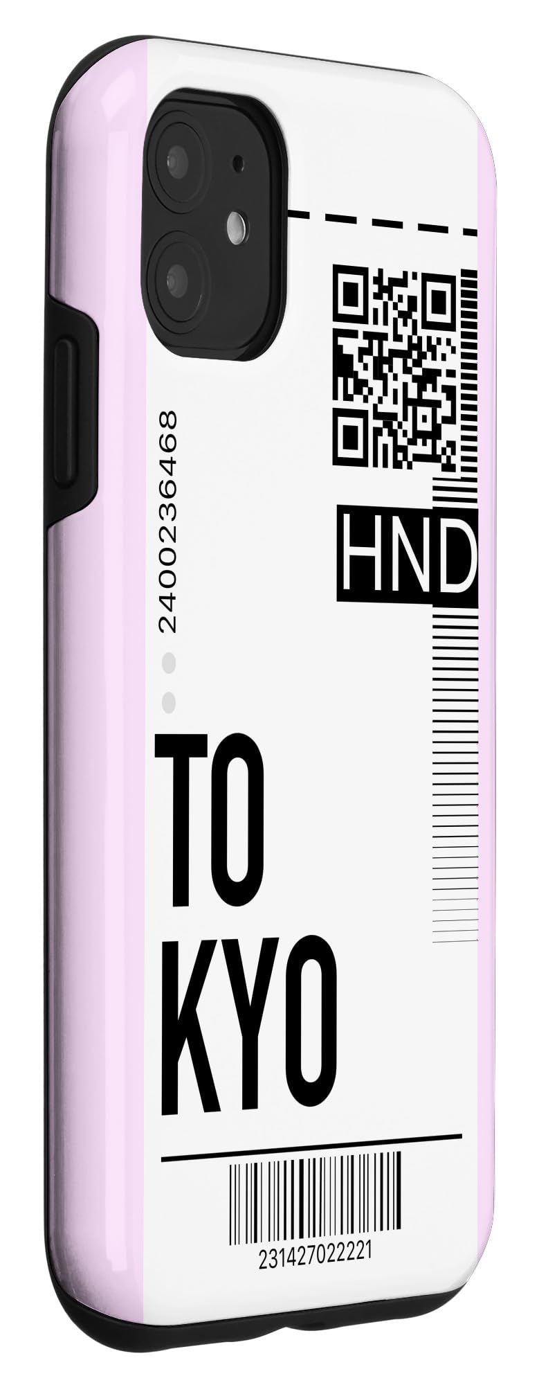 iPhone 11 Phone Case - Tokyo Air Flight Ticket & Boarding Pass Design - Stylish Pink Hard Case for Travel Enthusiasts | Perfect for Vacation, Airplane Trips & City Exploration