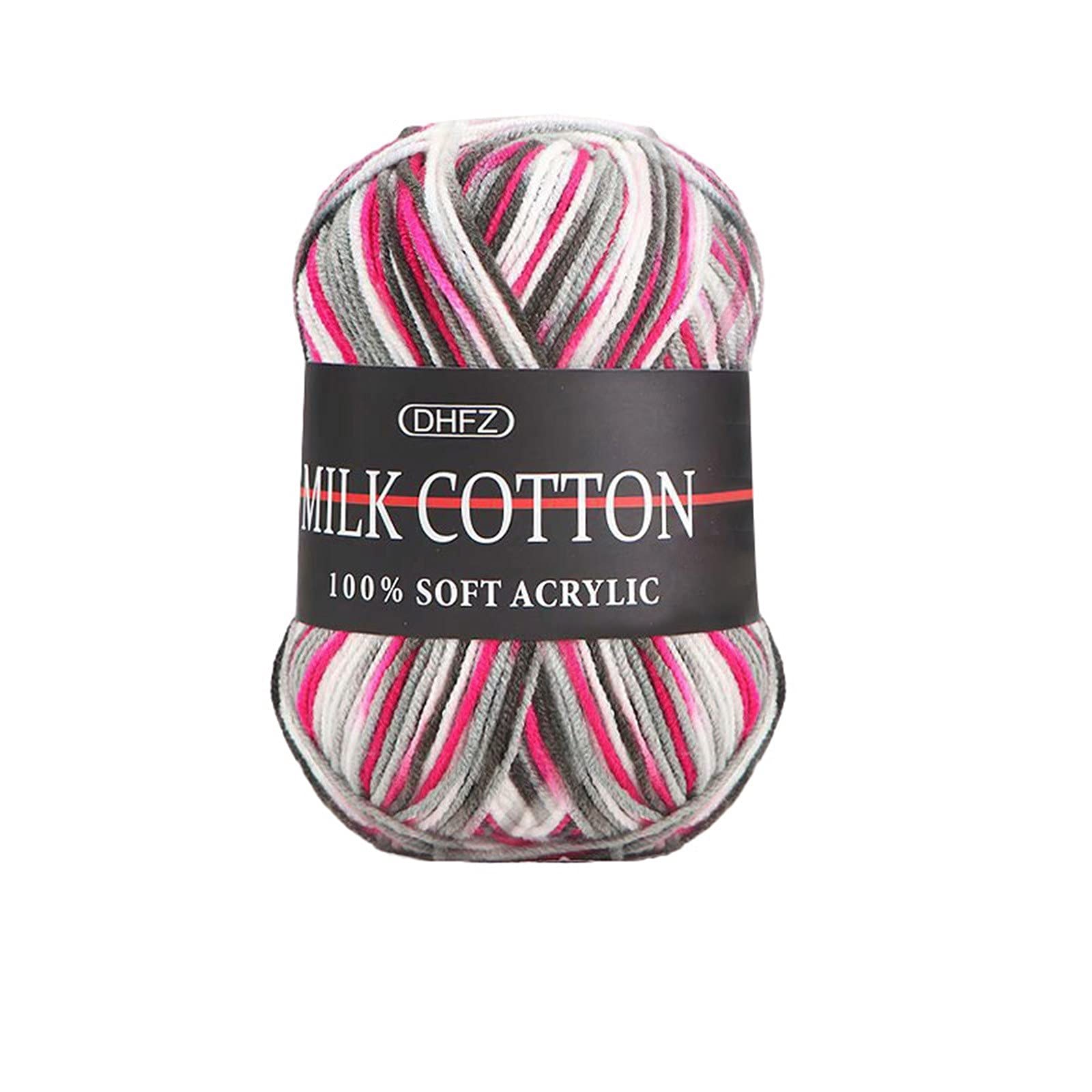 Ampopt Colorful Cotton Knitting Yarn - 1PC Chunky Crochet Cotton Blend Hand Knitting Yarn for DIY Crafts, Blankets, Scarves (Multicolor, B) - Perfect for Home Decor, Baby Clothes & Cozy Winter Projects