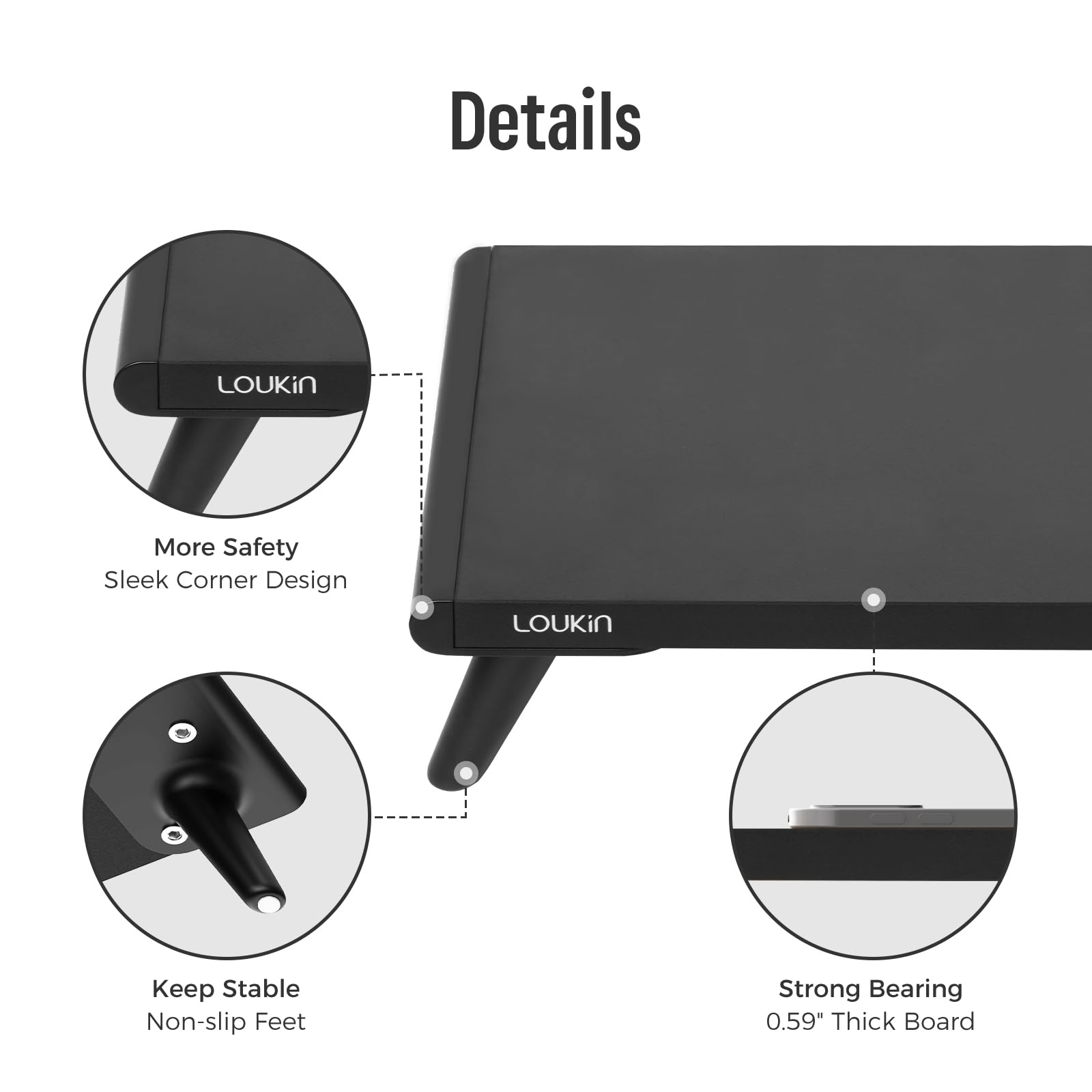 Loukin Dual Monitor Stand Riser for Desk - 43.6\