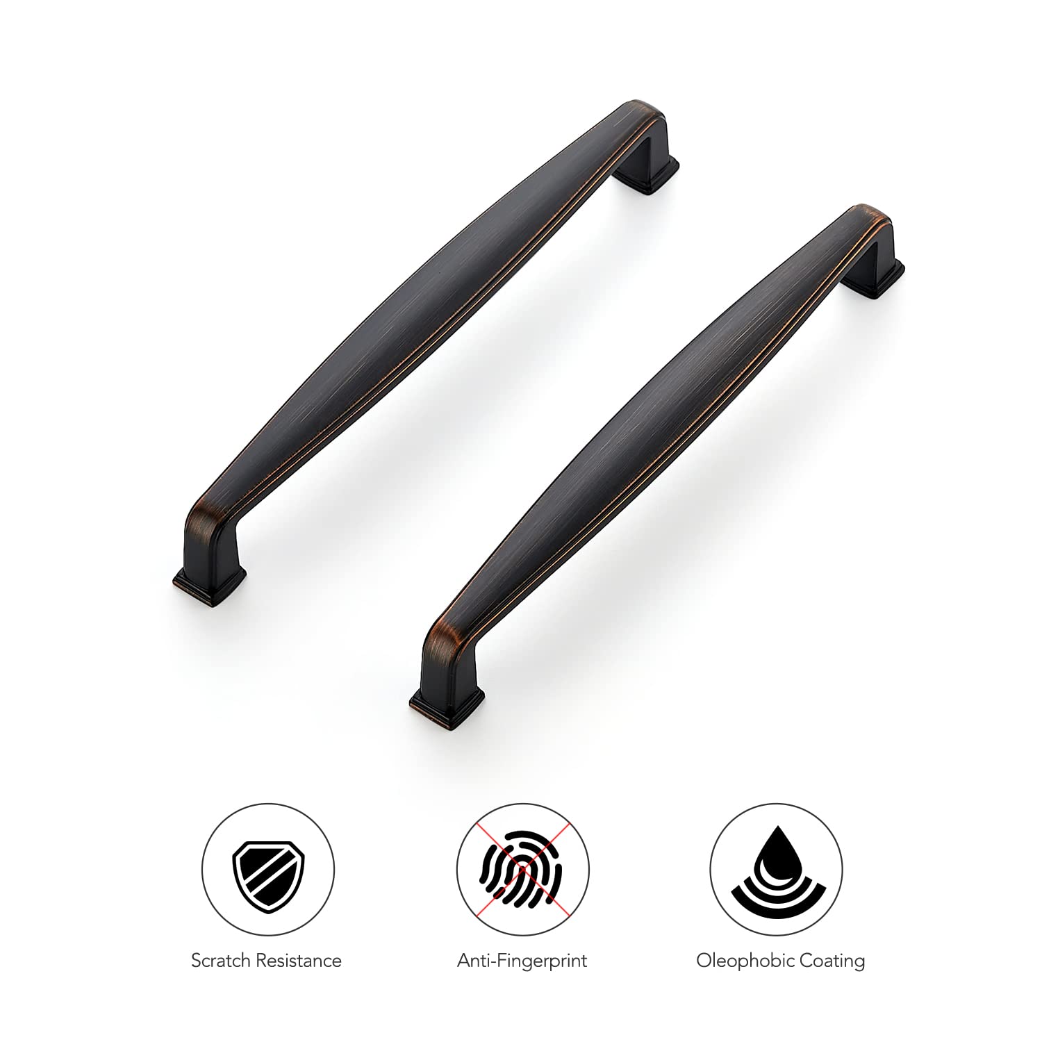 Ravinte 30 Pack 6-1/4 Inch Solid Cabinet Handles - Oil Rubbed Bronze Kitchen Cabinet Pulls & Drawer Handles - Durable Cabinet Hardware for Kitchen, Bathroom, Wardrobe & Furniture Upgrade