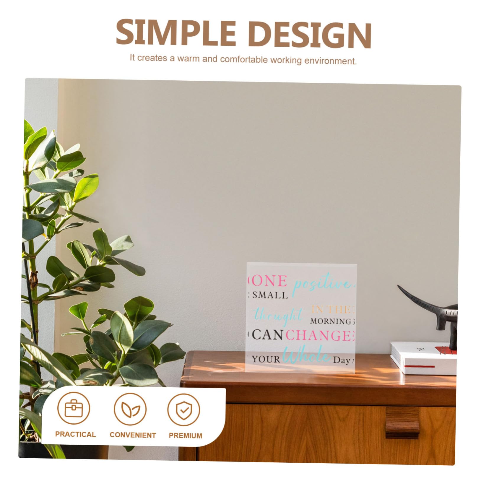 HAPINARY Acrylic Motivational Sign - Inspirational Office & Home Decor for Desk, Wall - Perfect for Work, Study & Relaxation Spaces