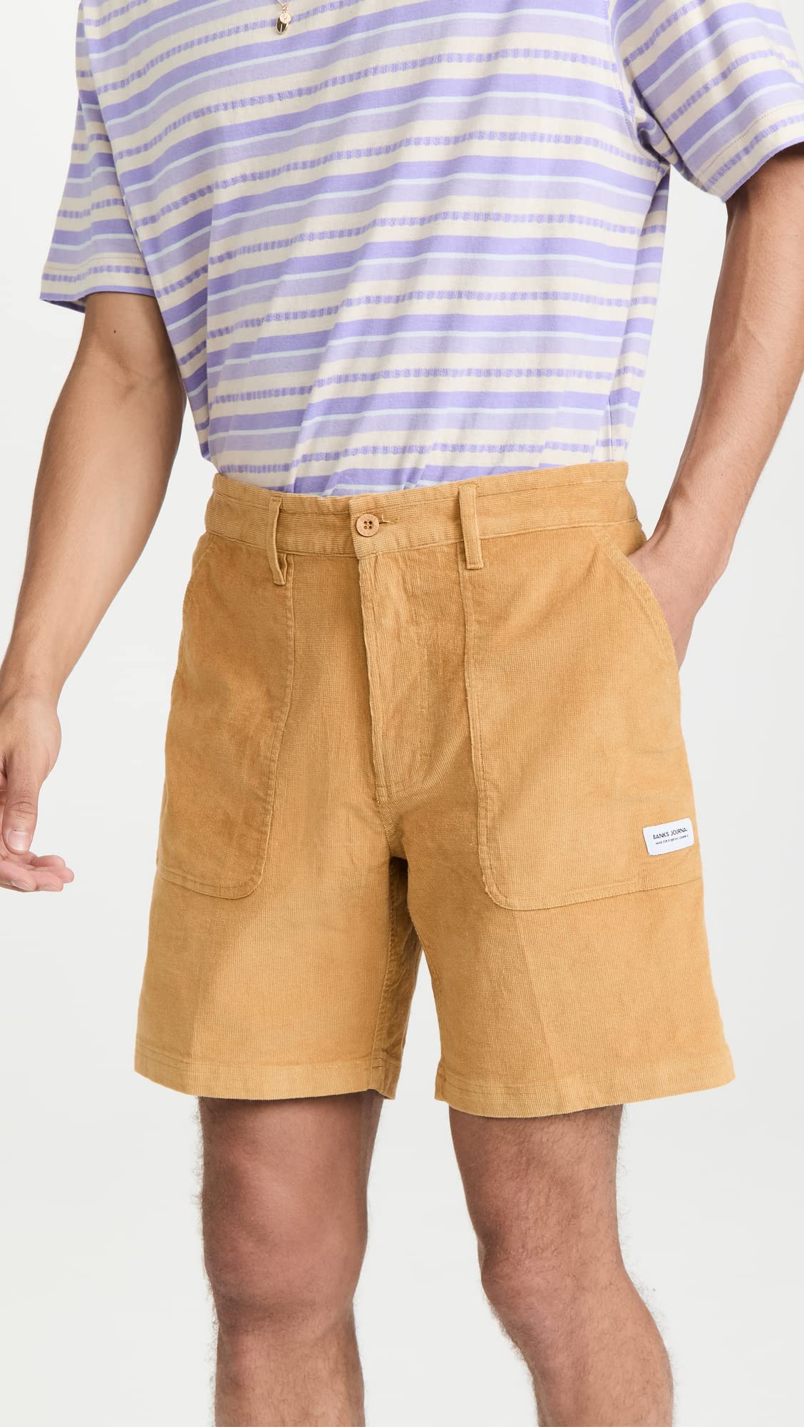 Banks Journal Men's Big Bear Corduroy Shorts - Comfortable Casual Wear for Summer & Outdoor Activities | Hiking, Beach, Travel