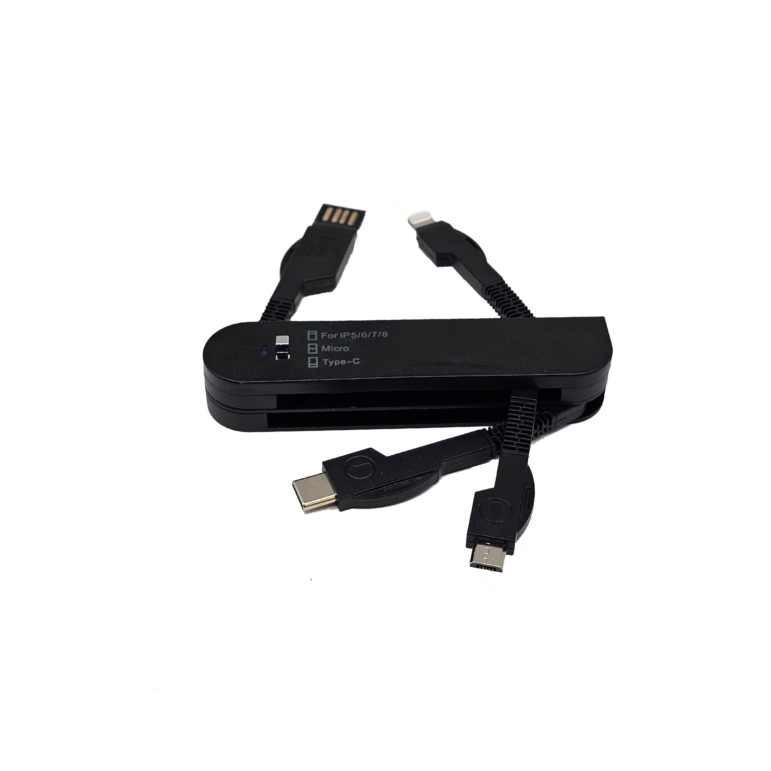 3-in-1 Charging Cable for iPhone, Android & USB-C Devices - Fast Charging & Data Sync - Perfect for Home, Office & Travel