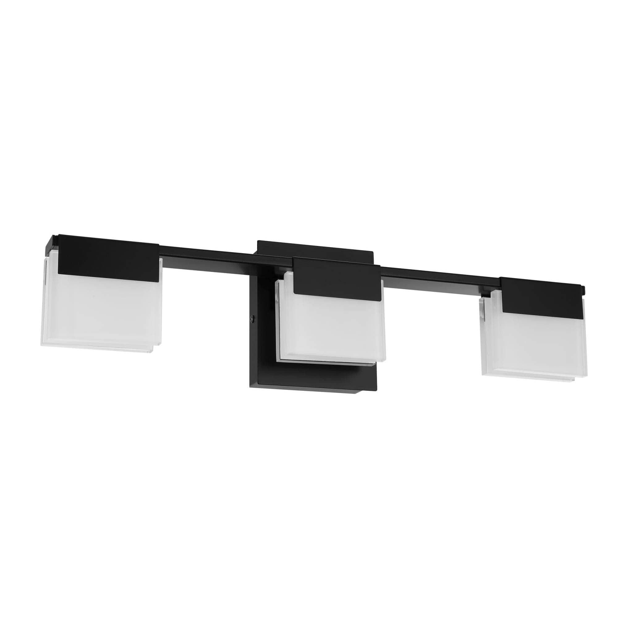 EGLO 3-Light LED Bathroom Vanity Light Fixture - Black Modern Lighting for Bathroom Mirror - 5.71x21.26x4.03 Inches - Perfect for Home Bathroom, Powder Room, and Dressing Area Makeup Lighting