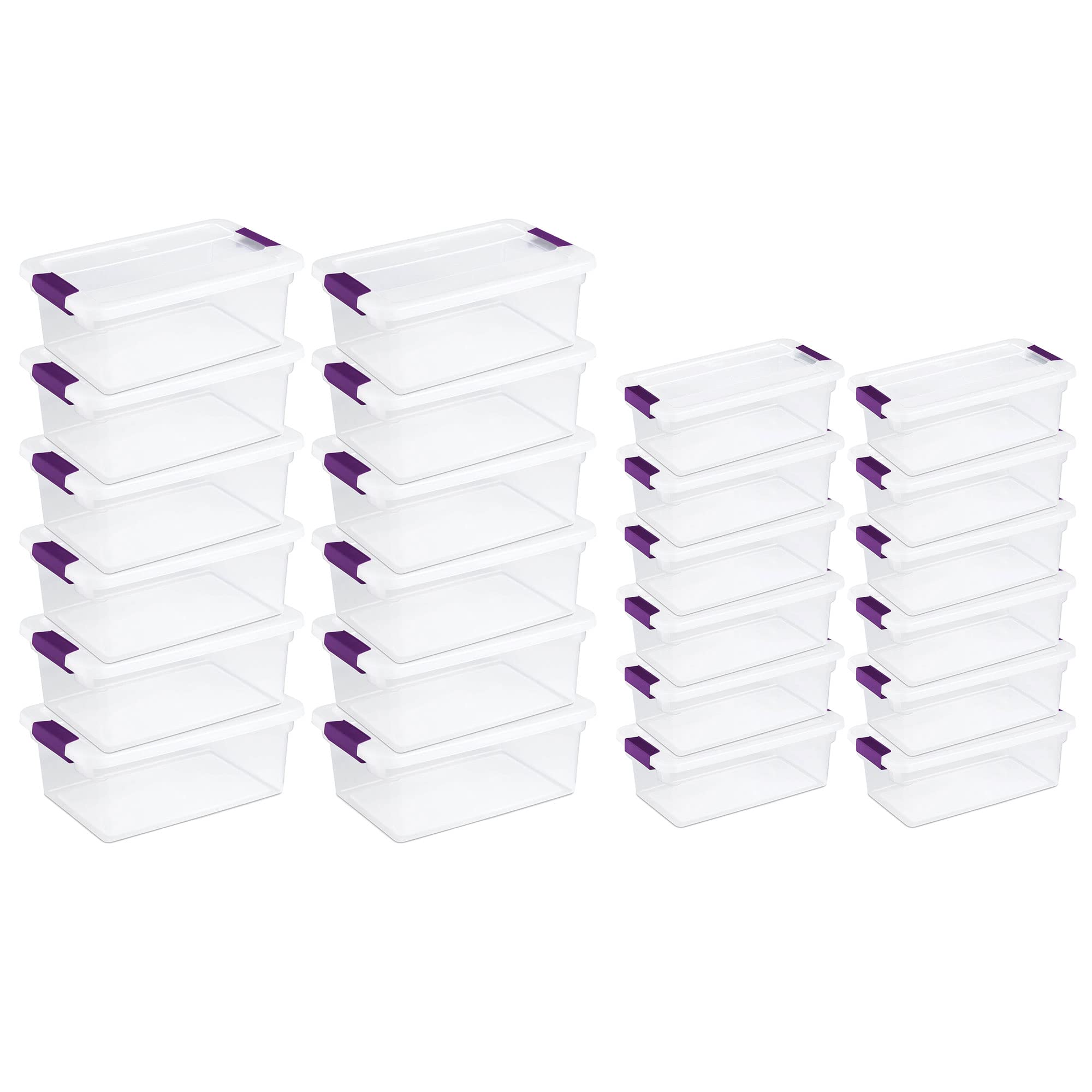 Sterilite 15 Quart & 6 Quart Clear Plastic Storage Containers with Lids - 12 Pack Each for Home, Office & Garage Organization - Stackable Bins for Toys, Clothes, Holiday Decor & Pantry Storage