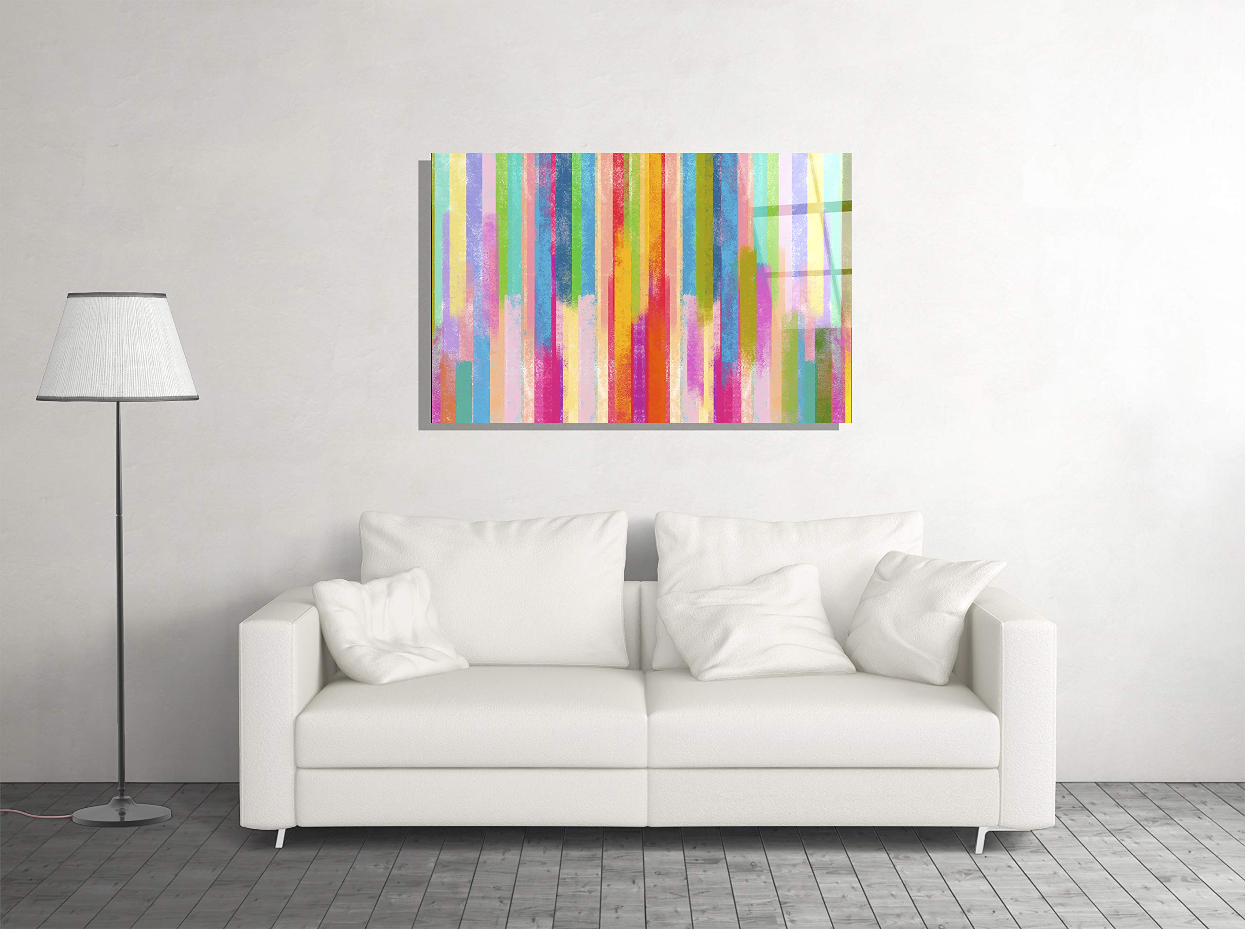 Abstract Colored Print Tempered Glass Wall Art - Modern Home Decor for Living Room, Bedroom & Office - Luxury Gift Idea
