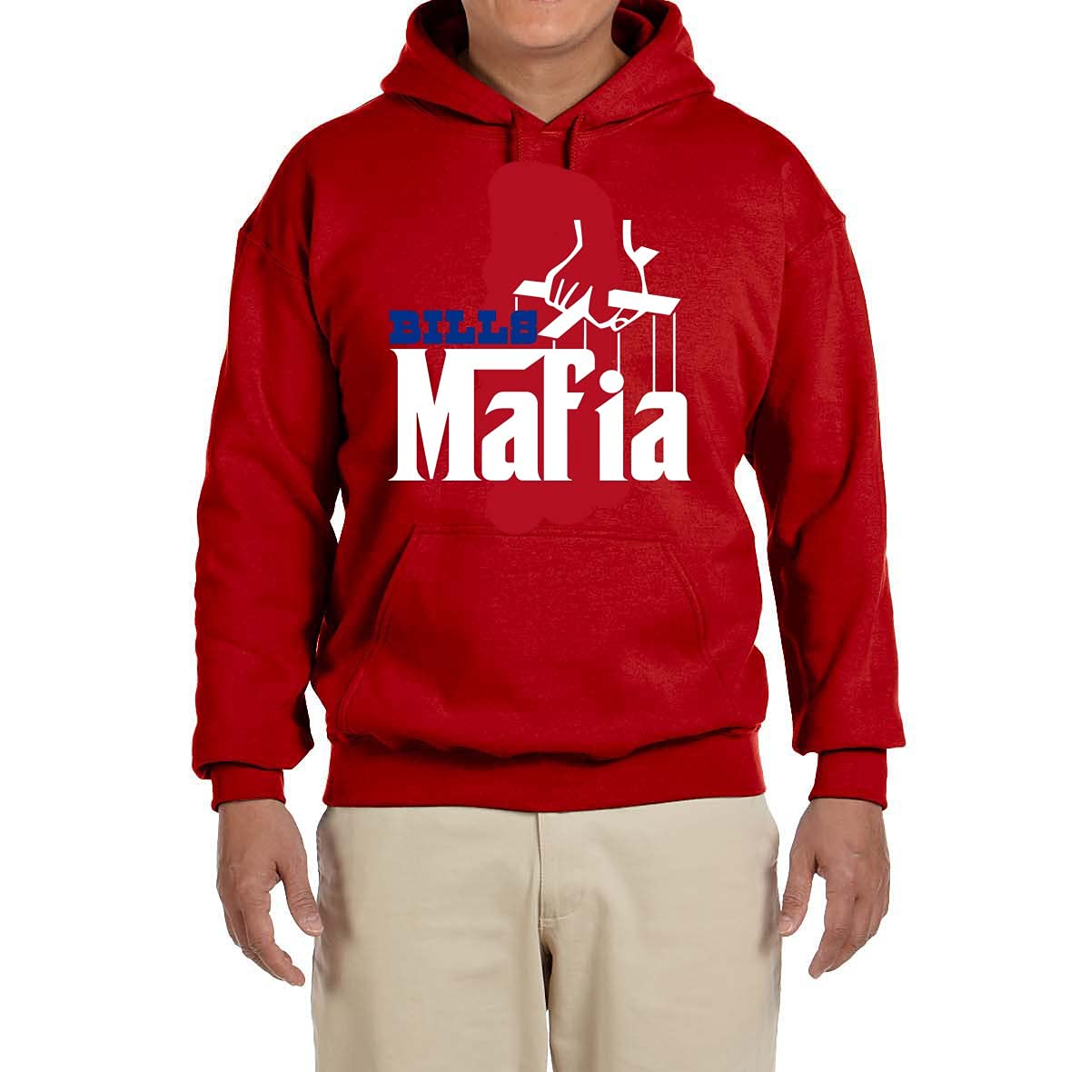 Red Buffalo Mafia Logo Hooded Sweatshirt - Men's & Women's Pullover Hoodie - Streetwear Fashion for Casual Wear & Urban Lifestyle