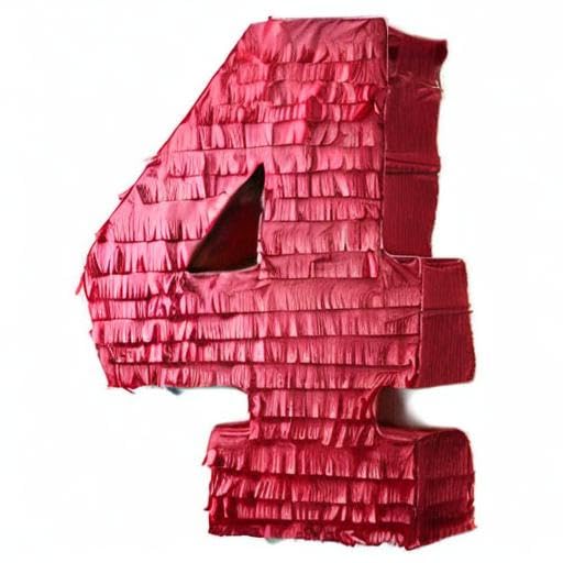 Red Number 4 Pinata for Birthday Parties - IPINATA Premium Party Supplies for Kids & Adults - Perfect for Birthdays, Cinco de Mayo & Celebrations