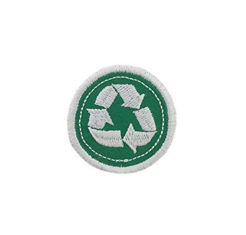 2 Inch Iron On Recycling Merit Badge Patch - Eco-Friendly Scout Sewing Badge for Uniforms, Jackets & Backpacks