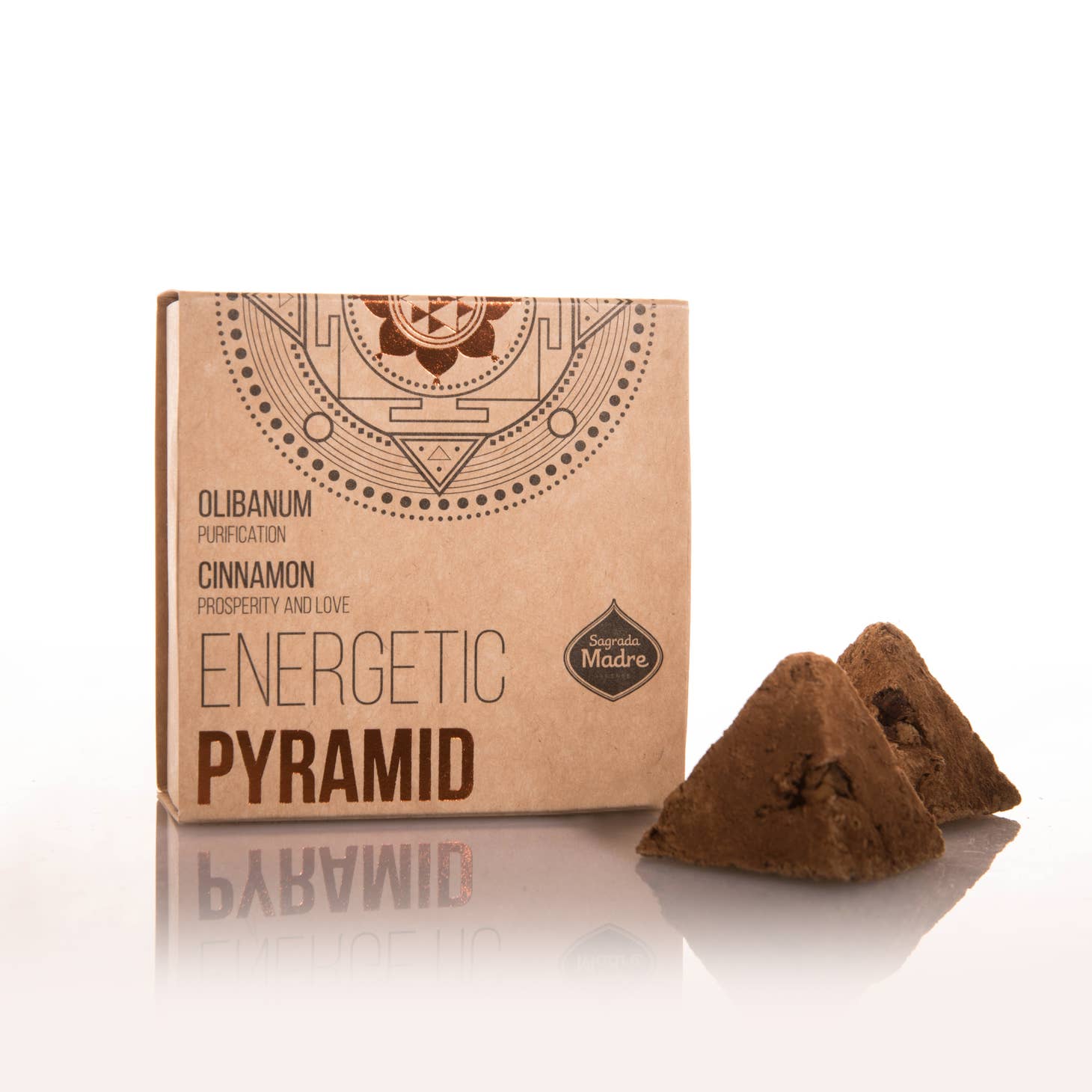 Sacred Geometry Energy Pyramid Incense Holder - Cinnamon Scented Spiritual Meditation & Yoga Accessory for Home, Office, and Healing Space