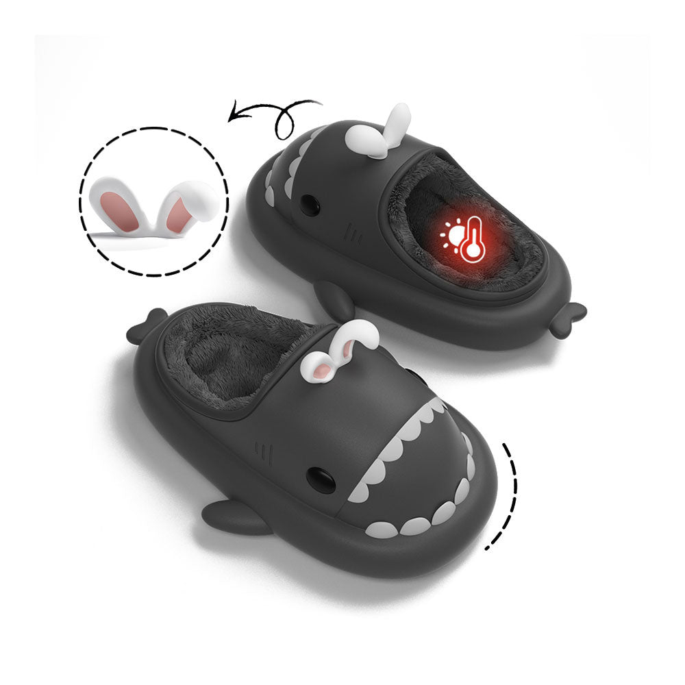 Sharkicks Winter Bunny Heel Open Shark Slippers for Women - Cozy Faux Fur House Shoes with Non-Slip Sole - Perfect for Indoor Comfort, Lounge Wear & Gift Giving