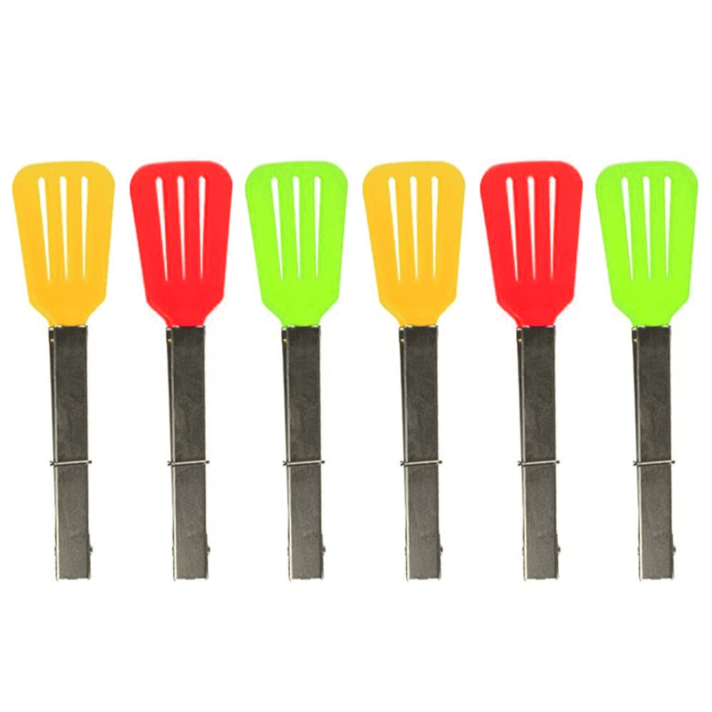 6-Piece Heat-Resistant Nylon Cooking Tongs Set - Silicone Slotted Kitchen Turner & Serving Utensils for Grilling, Flipping, and Serving Food