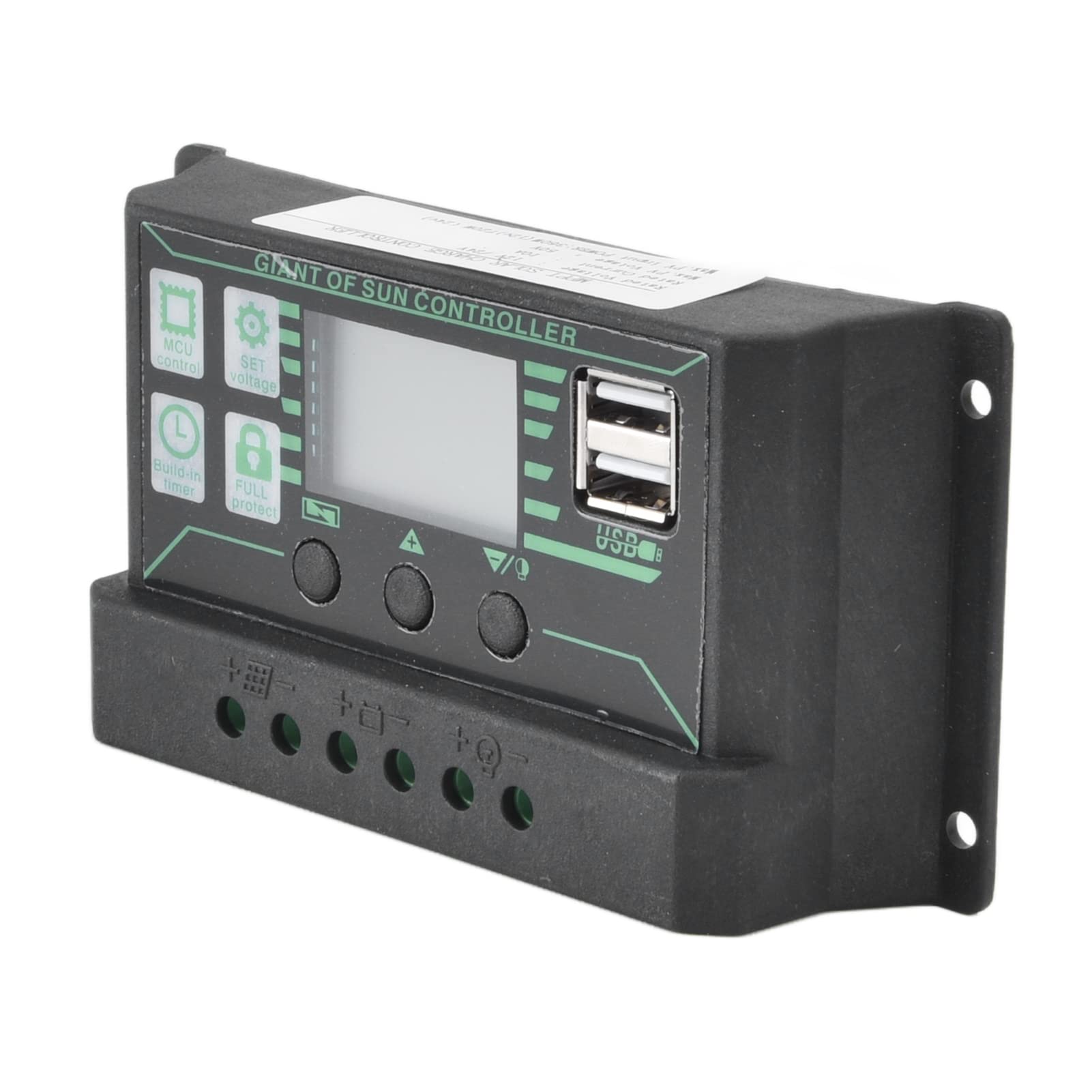 PWM Solar Charge Controller with LCD Display - MPPT Solar Panel Regulator for 12V/24V Battery - Perfect for Off-Grid Solar Systems, RVs, Boats, and Home Solar Power Kits