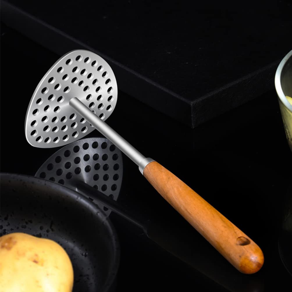 Premium Potato Masher - Heavy Duty Stainless Steel Potato Ricer & Crusher for Smooth Mashed Potatoes, Pumpkin, Baby Food - Ergonomic Kitchen Gadget for Easy Mashing & Pureeing - Perfect for Thanksgiving, Family Dinners & Meal Prep