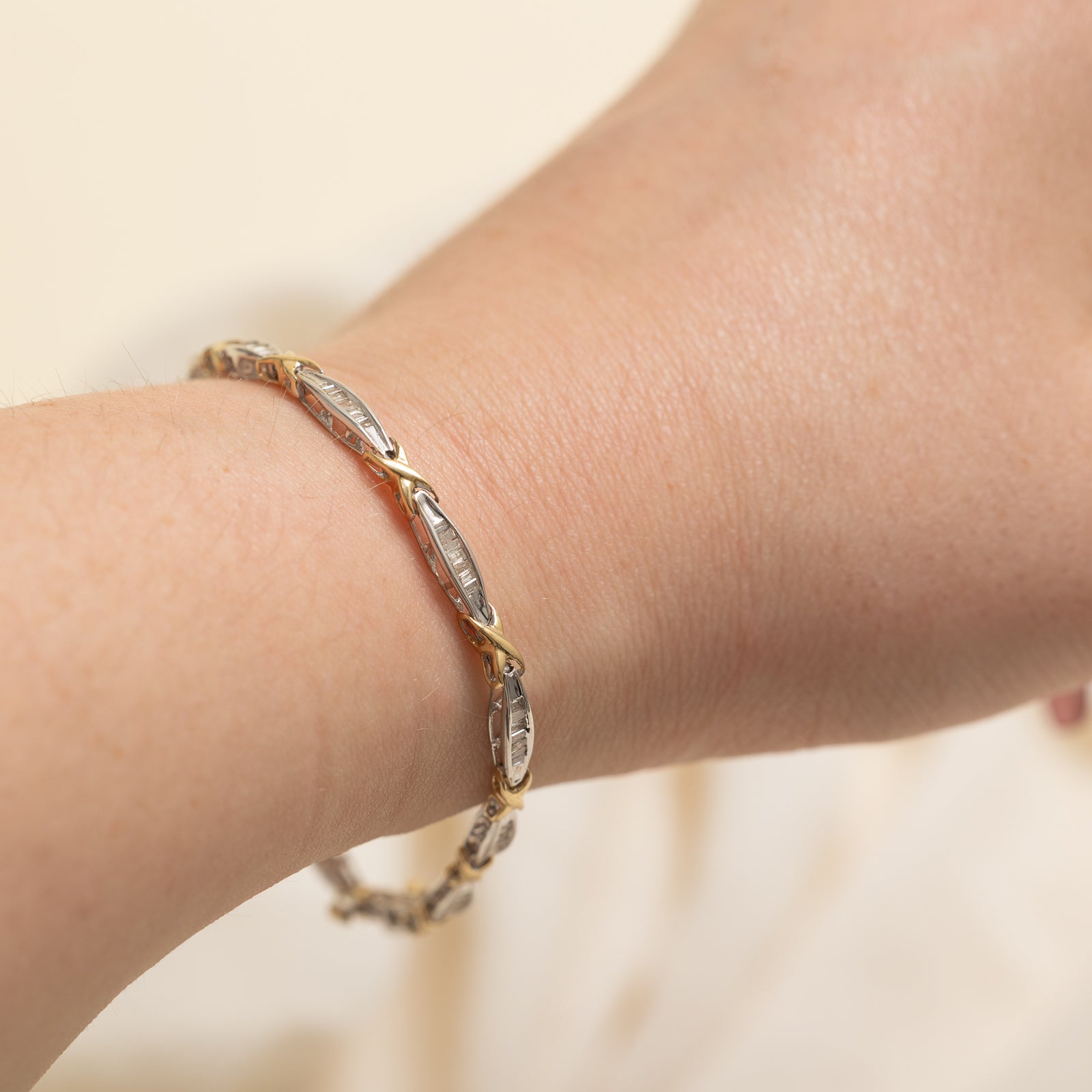 Two Tone Gold Channel Set Diamond Bracelet for Women | 0.50ctw | 7 Inches | Elegant Tennis Bracelet for Wedding, Anniversary & Special Occasions