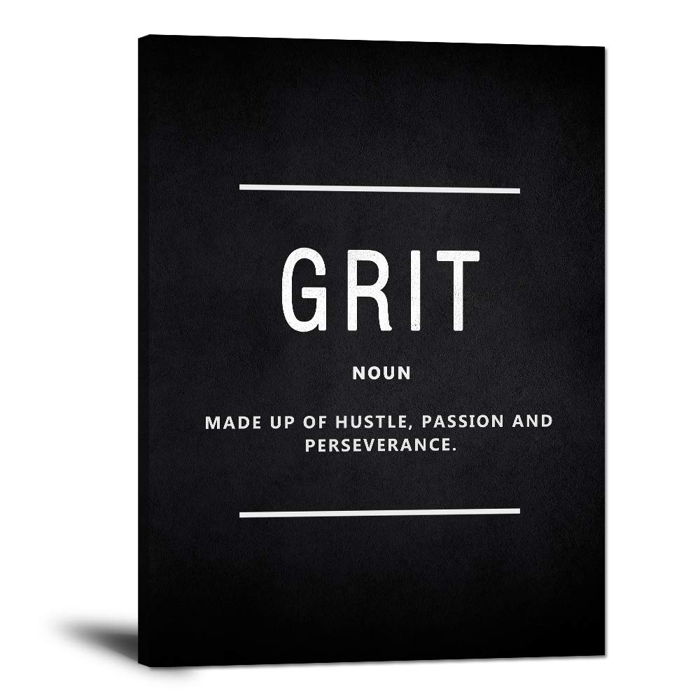 Yatsen Bridge Motivational Wall Art - Inspirational Canvas Prints with Entrepreneur Quotes for Office & Home Decor - Framed Grit Noun Poster (28”Wx44”H) - Perfect for Teens Room, Home Office & Workspace Motivation