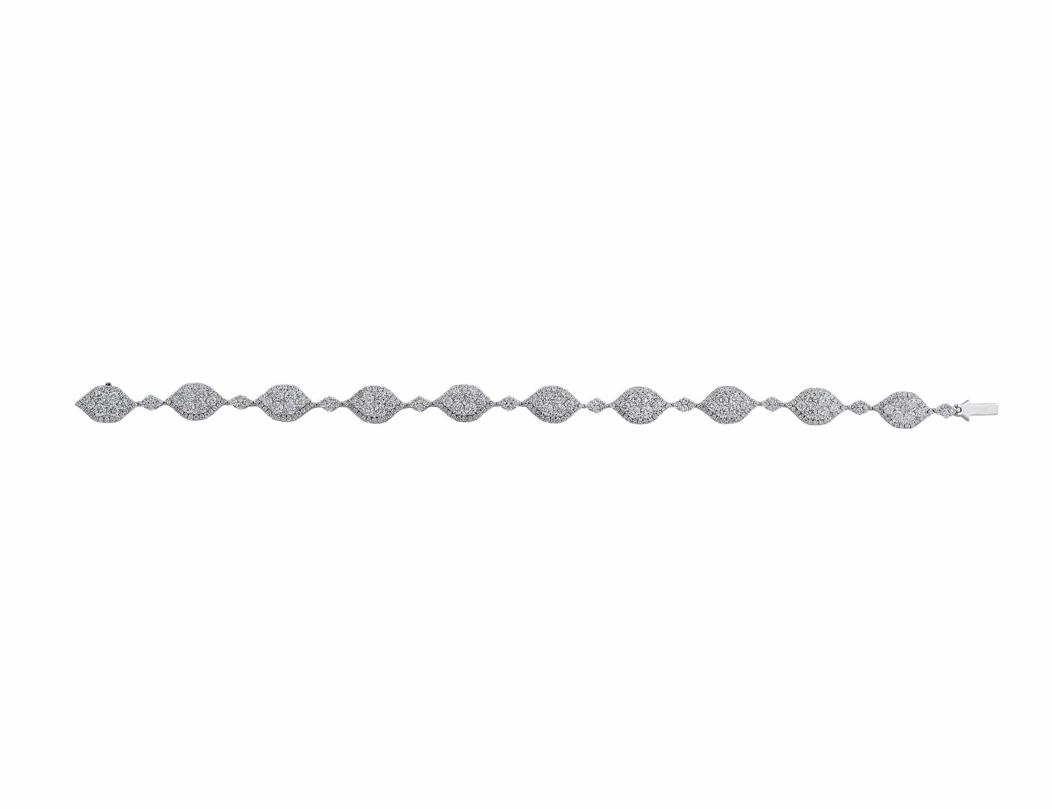18K White Gold Marquise Diamond Bracelet for Women - Elegant Tennis Bracelet for Weddings, Parties & Special Occasions