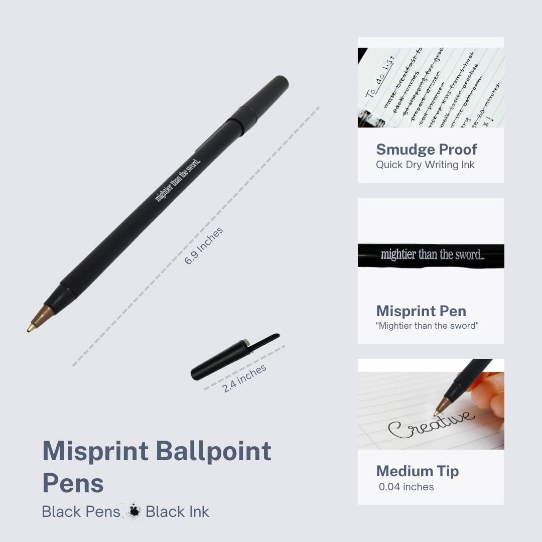 Wholesale Bulk 500 Black Ballpoint Pens with Caps - Smooth Writing Misprint Pens for Office, School & Business Use