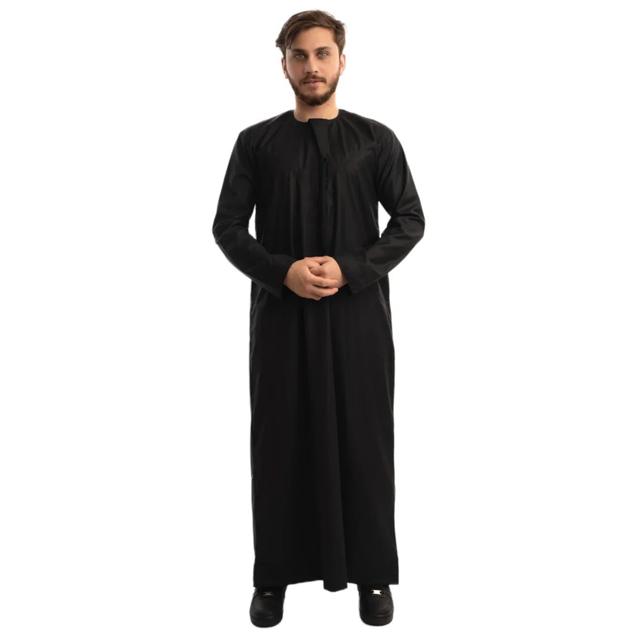 Premium Black Emirati Thobe for Men - Traditional Arabic Jubbah for Weddings, Eid & Special Occasions