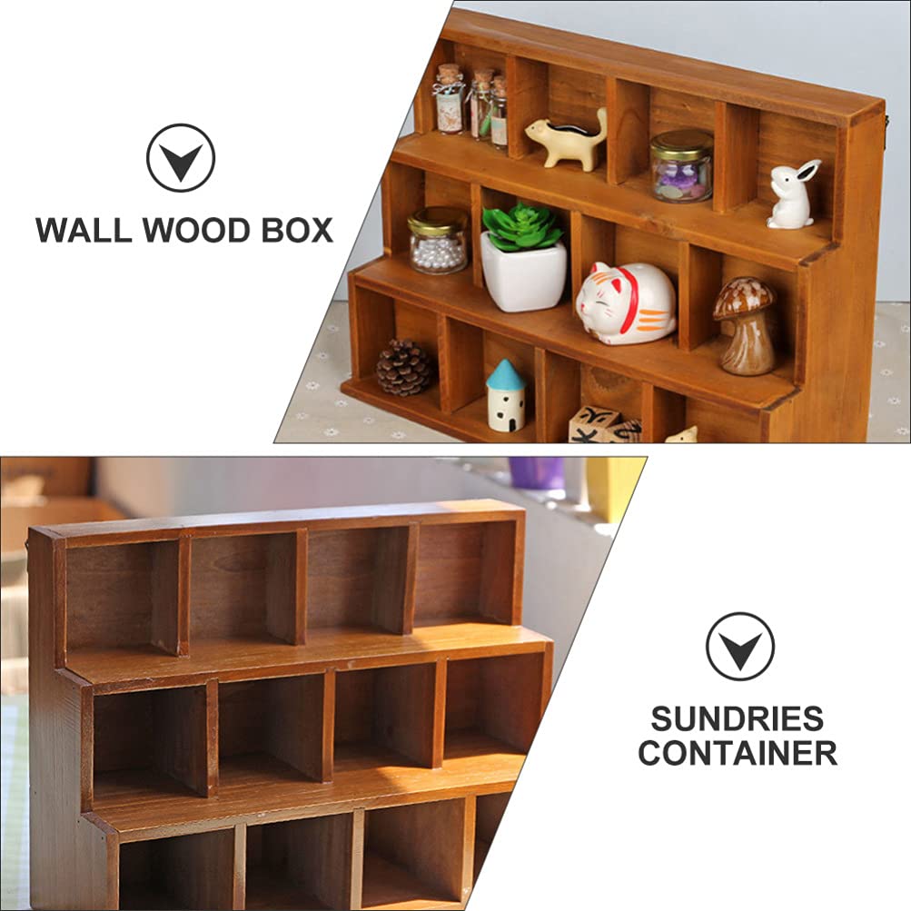 Cabilock 12-Compartment Shadow Box Display Shelf Organizer - Wall Mount or Tabletop Small Item Display Unit for Collectibles, Jewelry & Memorabilia - Perfect for Home Decor, Office Organization & Gift Display