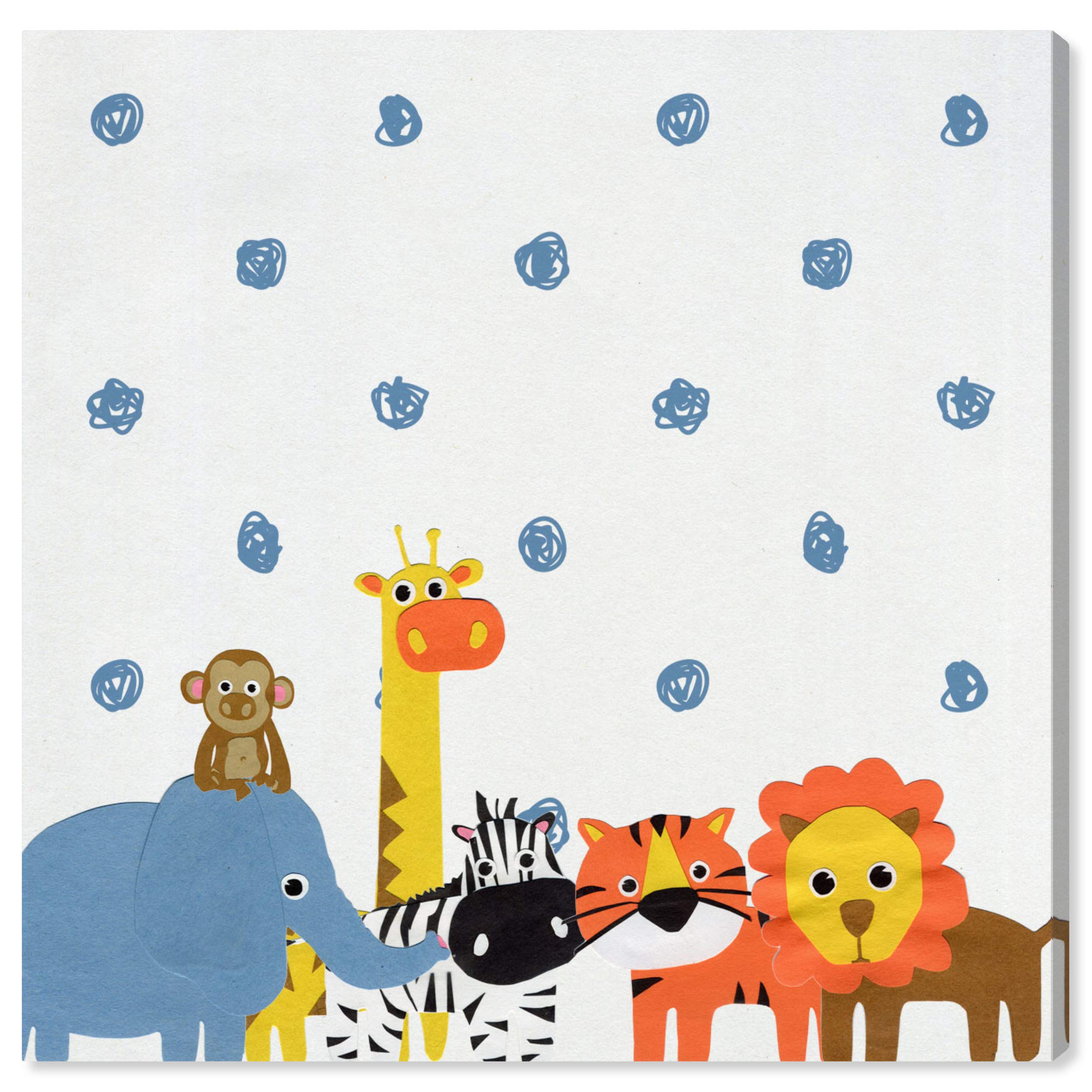 Animals in The Rain Canvas Wall Art Prints for Kids Room Decor - Perfect for Nursery, Bedroom & Playroom