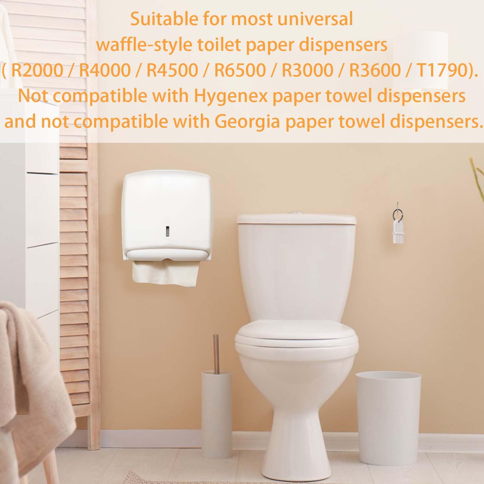 12-Pack Universal Hard Plastic Waffle Paper Towel Dispenser Keys with Lock - Compatible with Most Toilet Paper & Paper Towel Holders - Perfect for Restrooms, Offices, and Home Use
