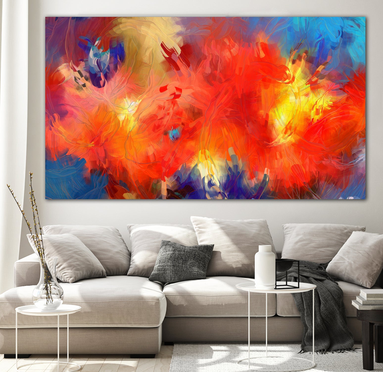 Composition 57 - Abstract Art Painting for Modern Home & Office Decor | Wall Art for Living Room, Bedroom, or Workspace