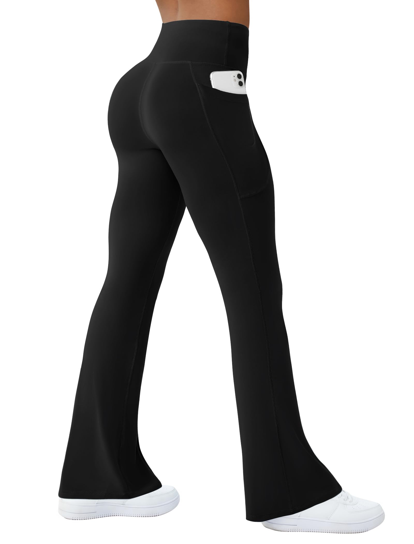 Women's High Waisted Flare Yoga Pants with Pockets - Bootcut Leggings for Yoga, Workout & Casual Wear | Seamless Bell Bottom Dress Pants for Women | Perfect for Yoga Class, Gym, Running & Everyday Fashion