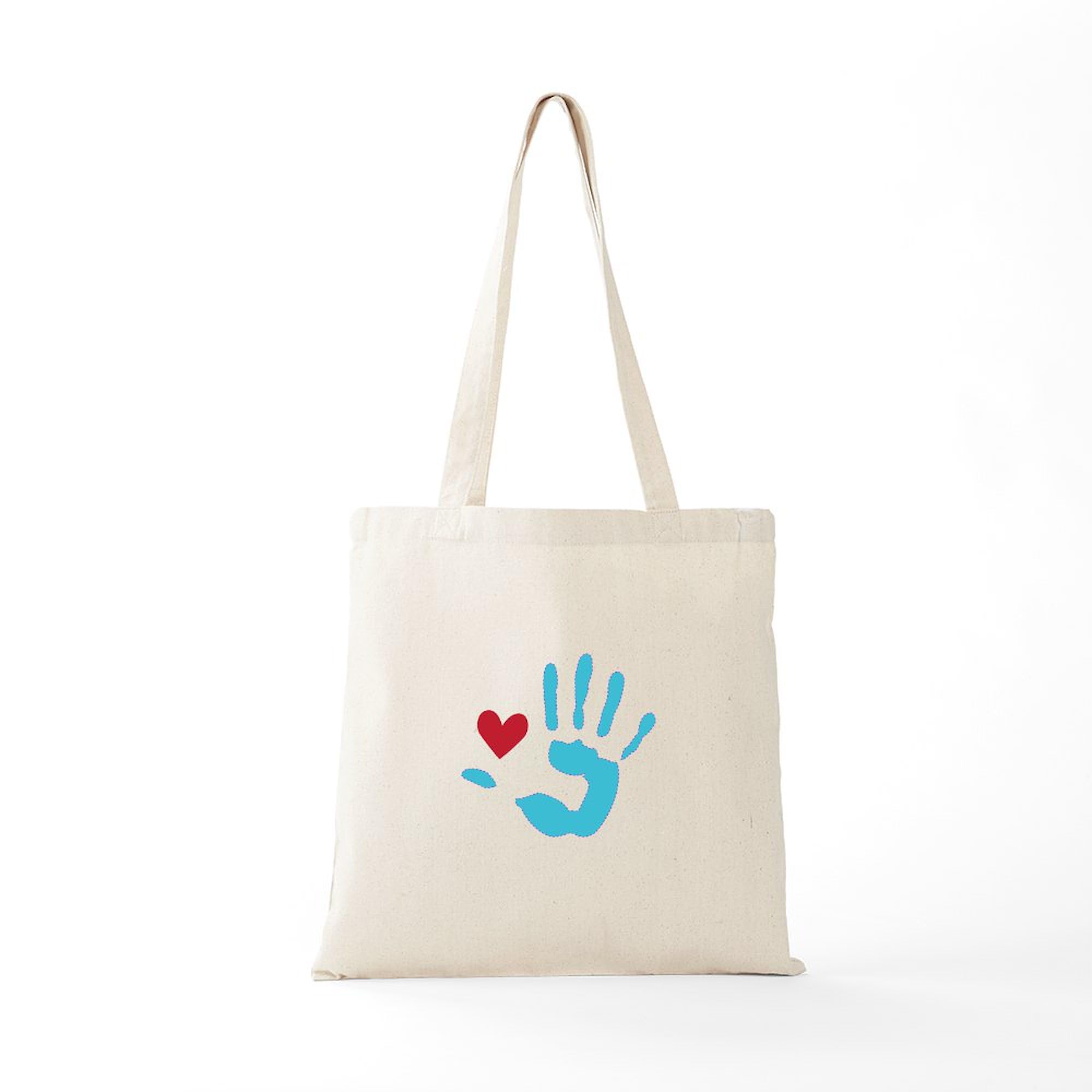 Heart & Hand Natural Canvas Tote Bag - Eco-Friendly Reusable Shopping Bag for Groceries, Beach & Everyday Use